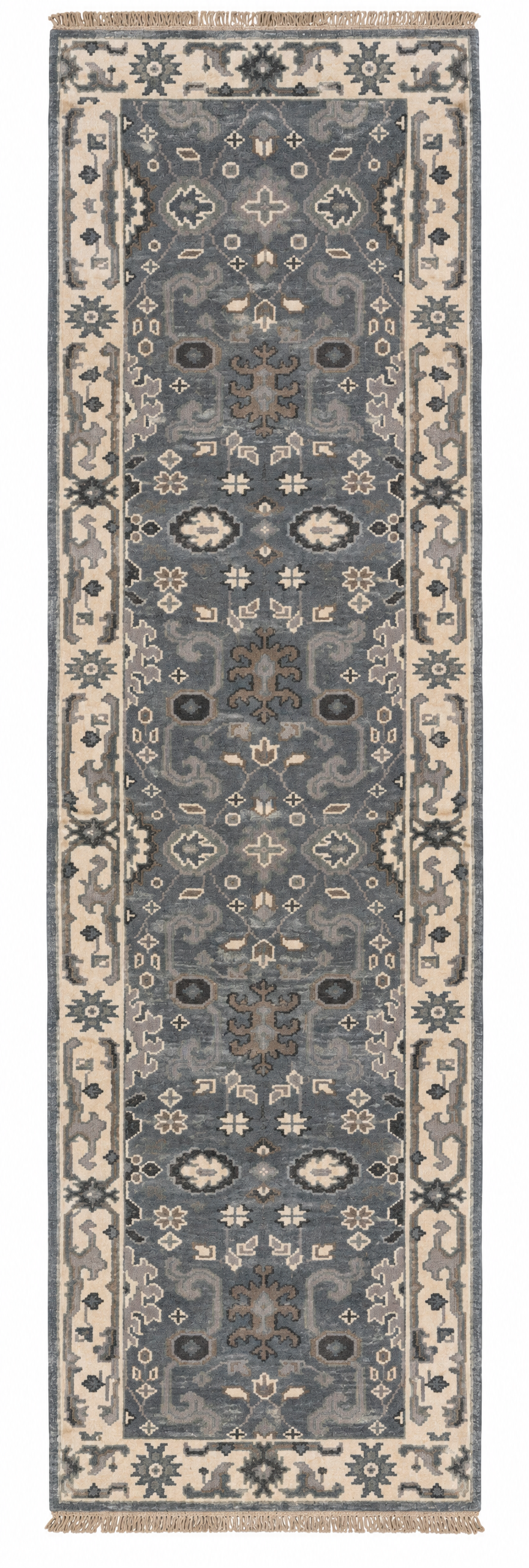 Young Becky 2.6x12 Grey Hand-Knotted Oushak Runner — created with Imersian