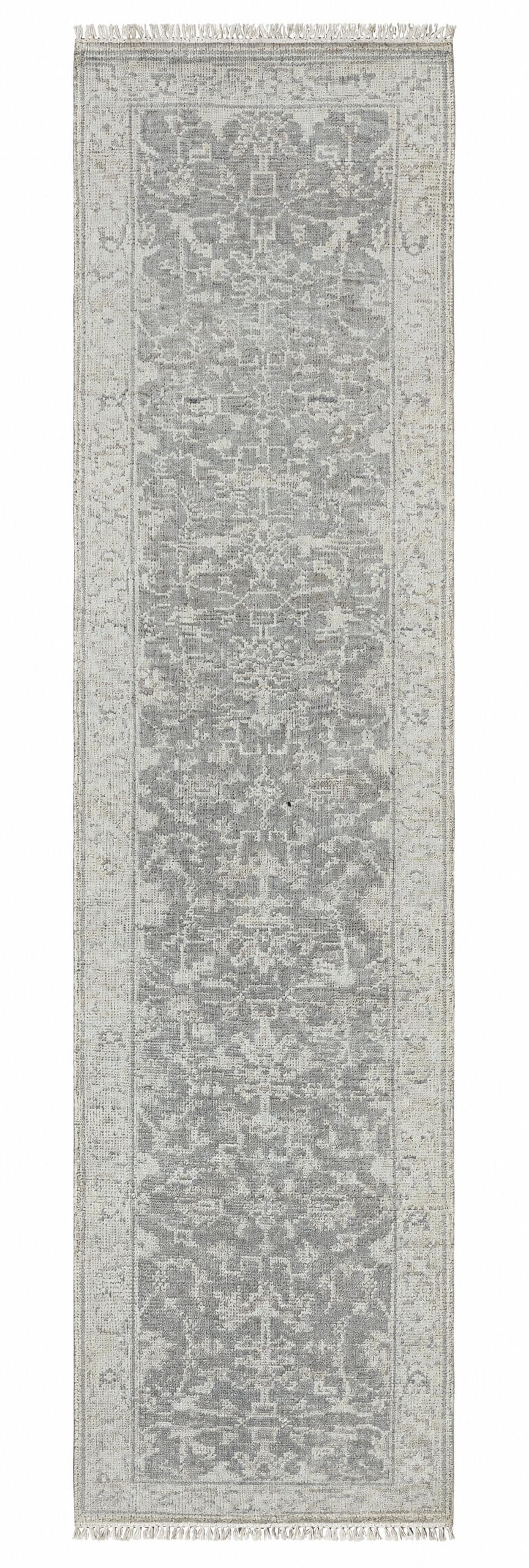 Luana Lee 2.6x10 Hand-Knotted Grey & Silver Turkish Oushak — created with Imersian