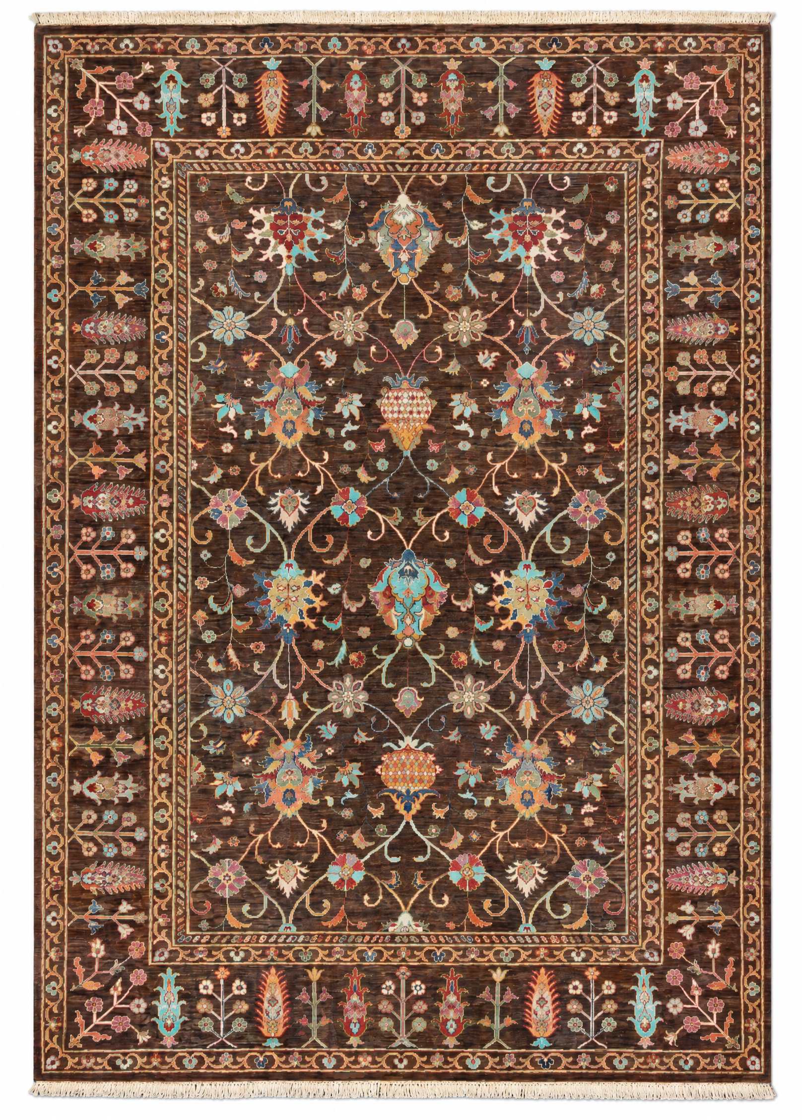 Mary Ann Hagan 6.11x9.8 Brown Afghani Sultani Rug — created with Imersian