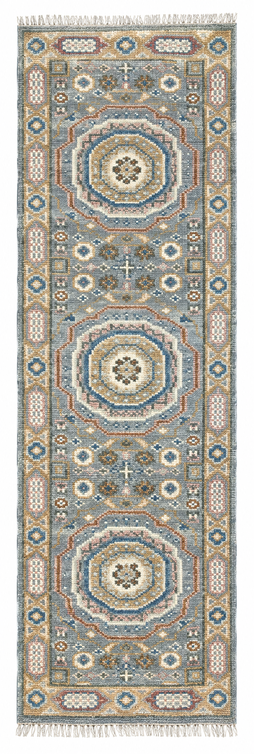 Erica 2.6x8 Light Grey Hand-Knotted Oushak Runner Rug — created with Imersian