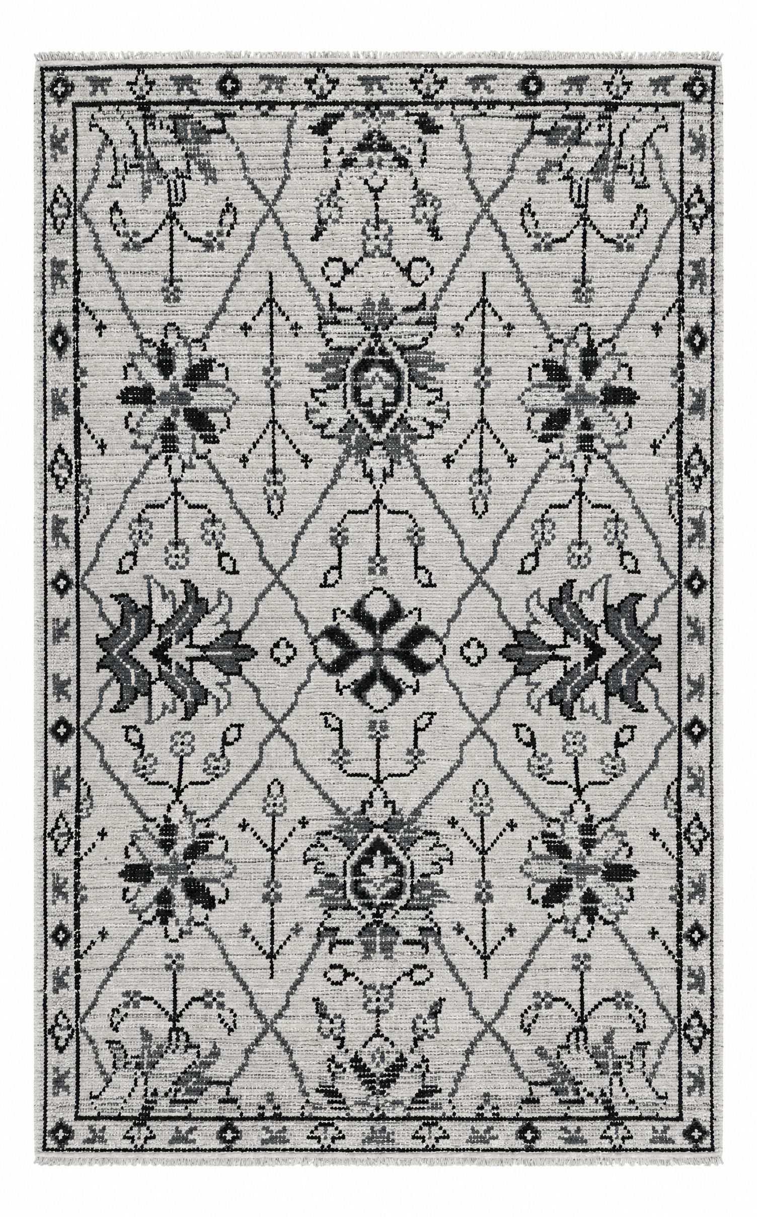 Emily Waltham 5x8 Ivory Hand-Knotted Oushak — created with Imersian