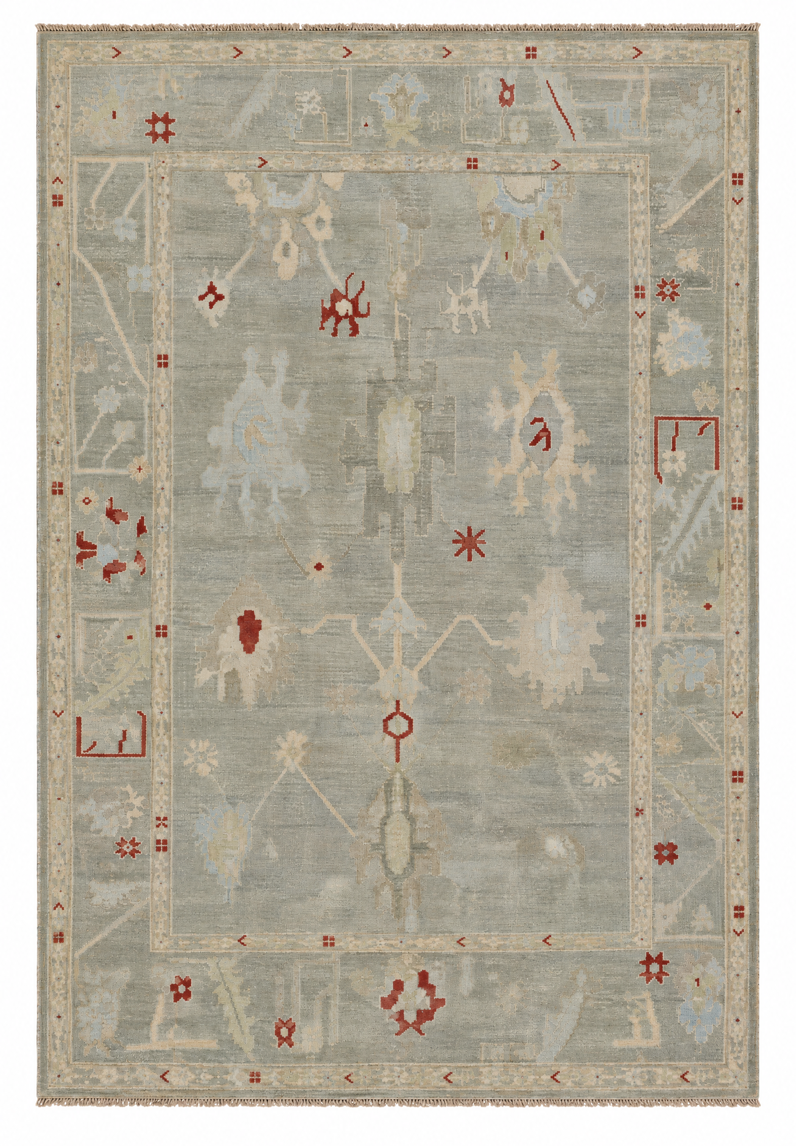Brittany Kahan 9.9x14 Grey Hand-Knotted Oushak Rug — created with Imersian