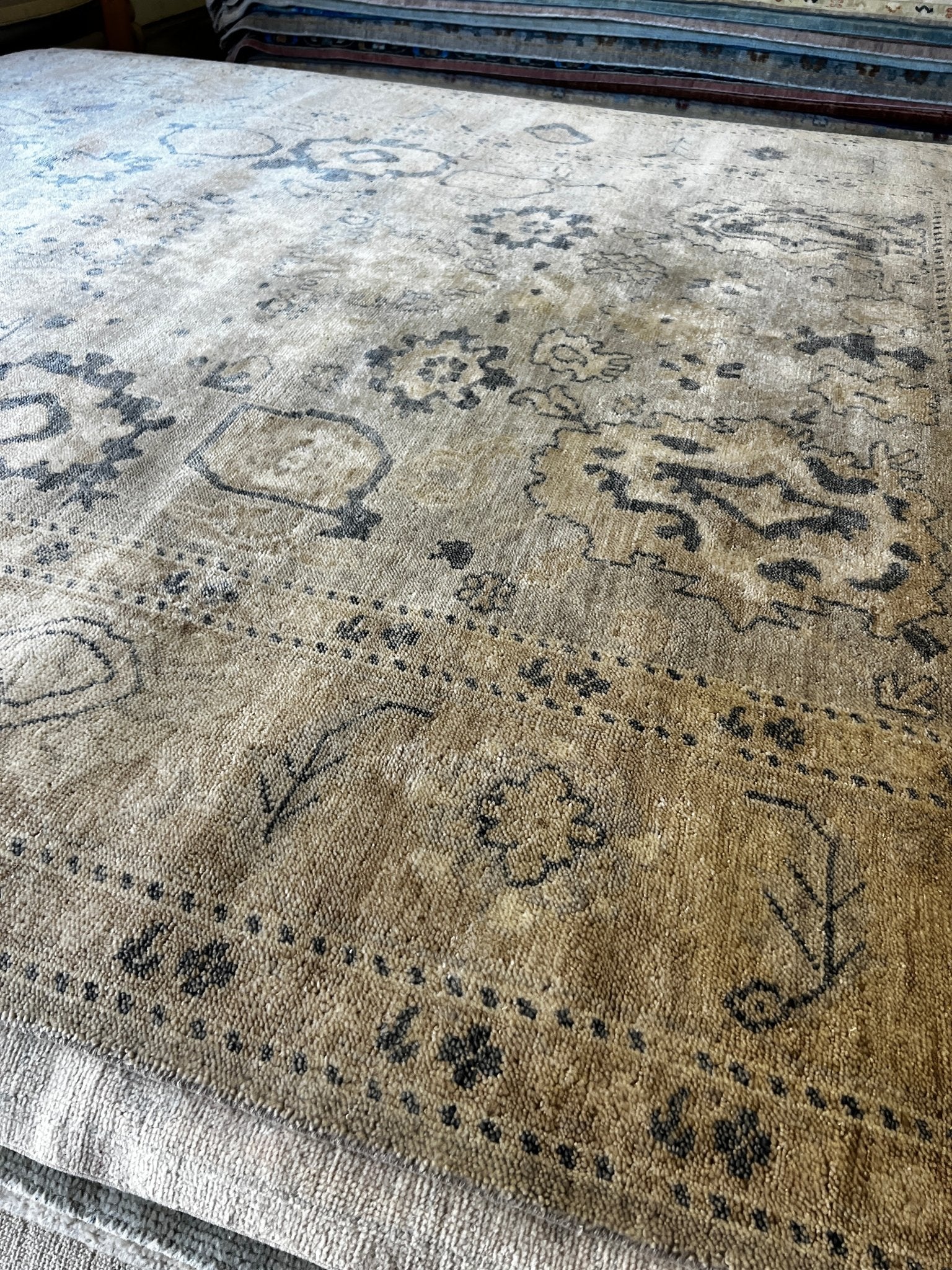 Susan Banks 9x12 Hand-Knotted Tan & Grey Oushak | Banana Manor Rug Factory Outlet