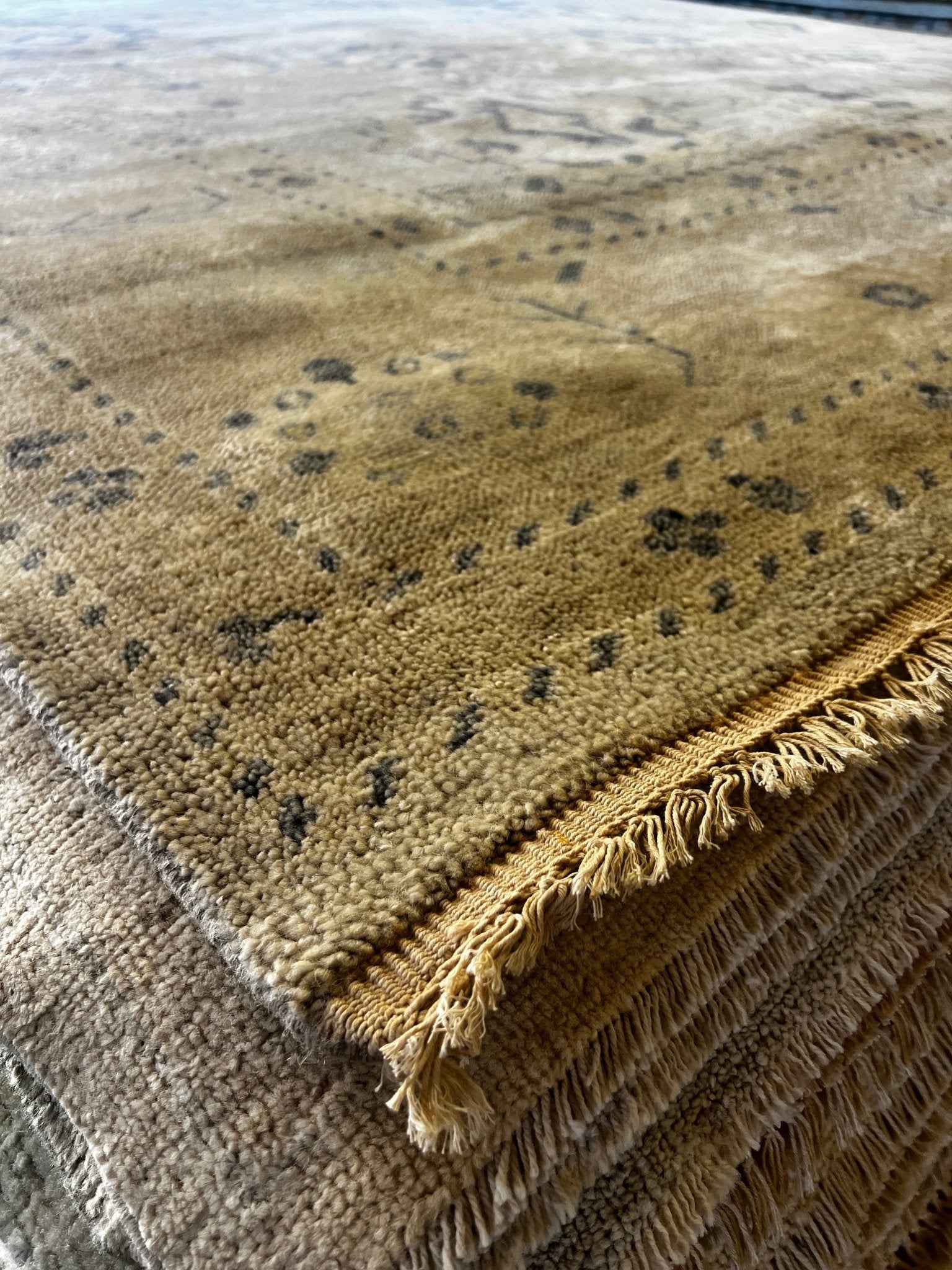 Susan Banks 9x12 Hand-Knotted Tan & Grey Oushak | Banana Manor Rug Factory Outlet