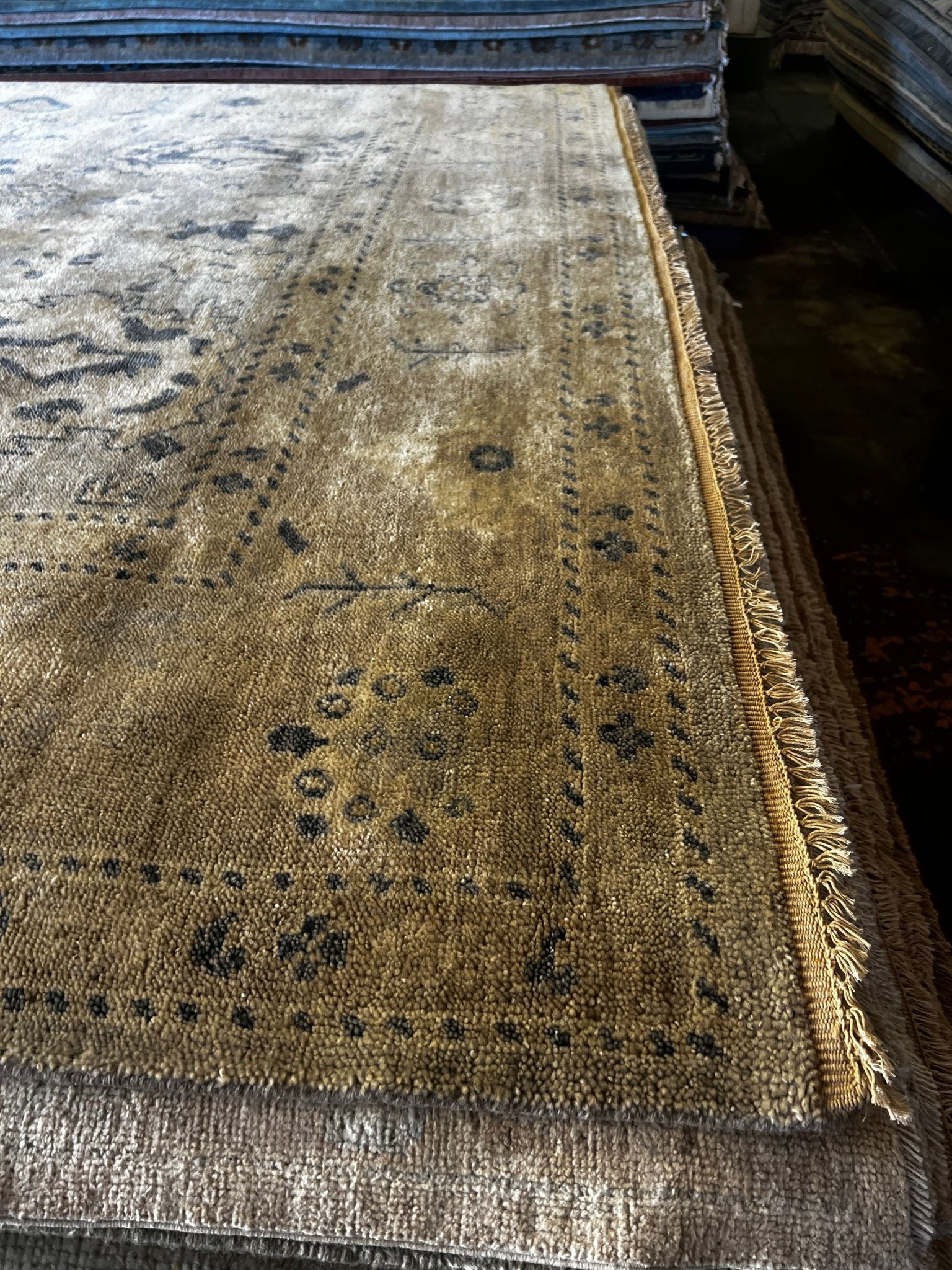 Susan Banks 9x12 Hand-Knotted Tan & Grey Oushak | Banana Manor Rug Factory Outlet