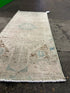 Vintage 1.6x3.6 Turkish Oushak Beige and Aqua Small Rug | Banana Manor Rug Factory Outlet