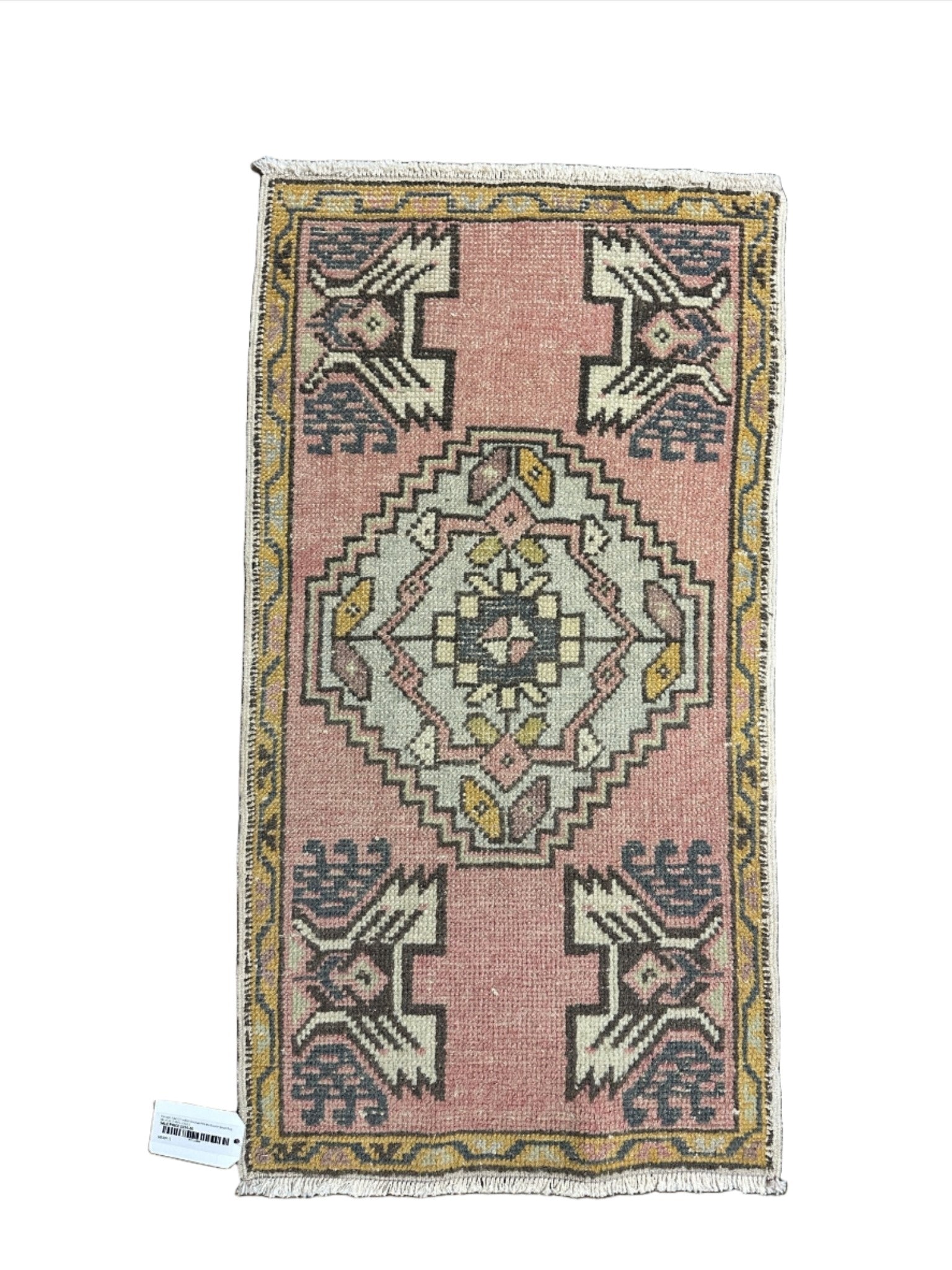 Vintage 1.8x3.3 Turkish Oushak Pink Multicolor Small Rug | Banana Manor Rug Factory Outlet