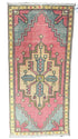 Vintage 1.8x3.5 Turkish Oushak Dark Pink and Gray Small Rug | Banana Manor Rug Factory Outlet