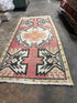 Vintage 1.8x3.5 Turkish Oushak Soft Red and Gray Small Rug | Banana Manor Rug Factory Outlet