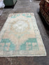 Vintage 1.9x3 Turkish Oushak Peach and Green Small Rug | Banana Manor Rug Factory Outlet