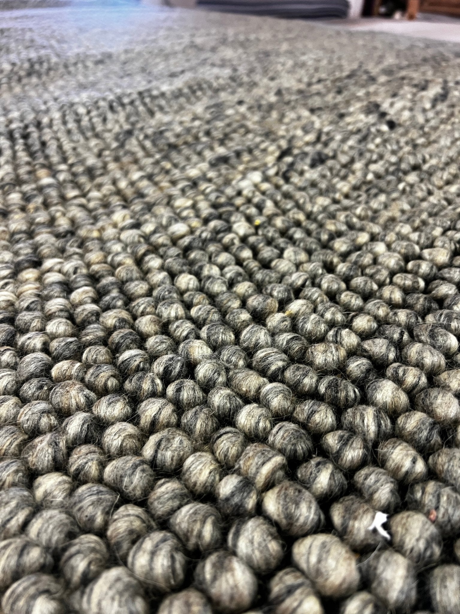 Walter Scott 6.6x9 Handwoven Wool Durrie Natural Grey Loop Ball | Banana Manor Rug Factory Outlet