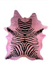 Zebra Pink 6.3x7.2 Medium Cowhide Rug | Banana Manor Rug Factory Outlet