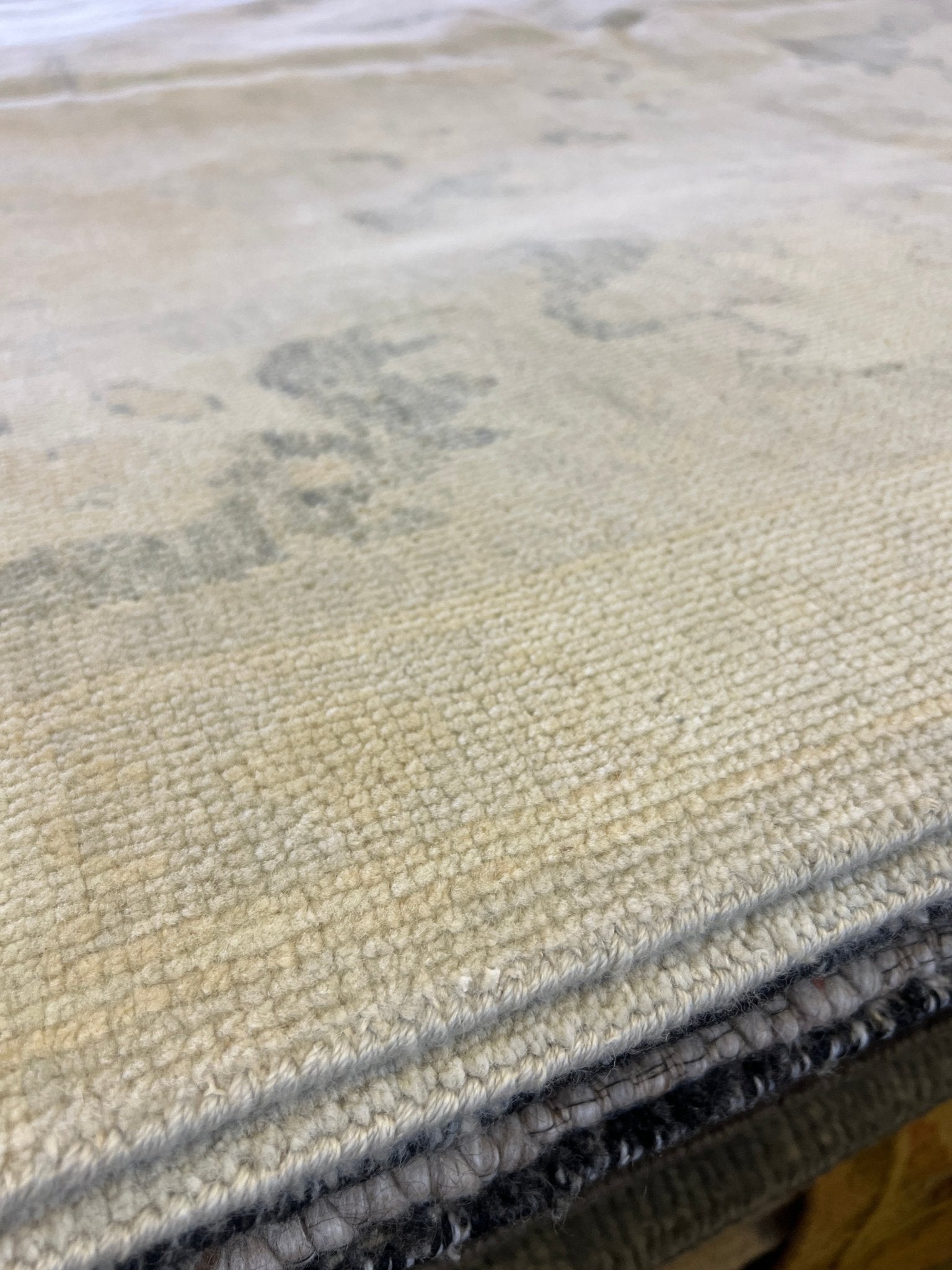 Zhenya 9.10x14.4 Hand-Knotted Cream and Gray Oushak | Banana Manor Rug Factory Outlet