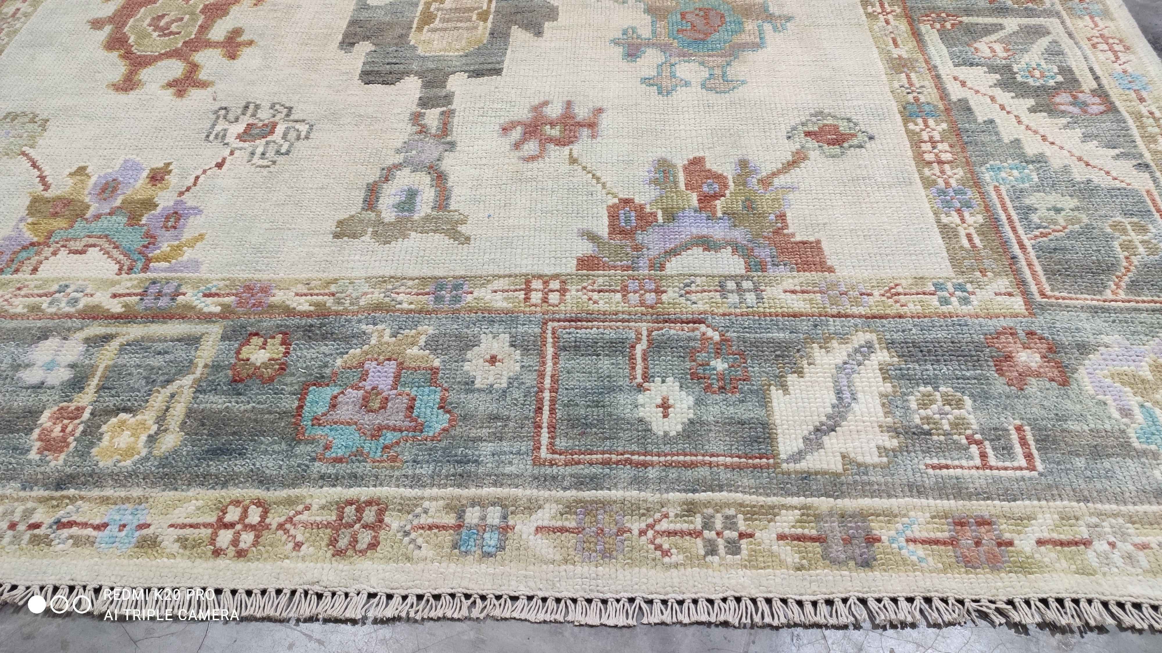 Neutral Ground vs Median Hand-Knotted Oushak Rug | Banana Manor Rug Company