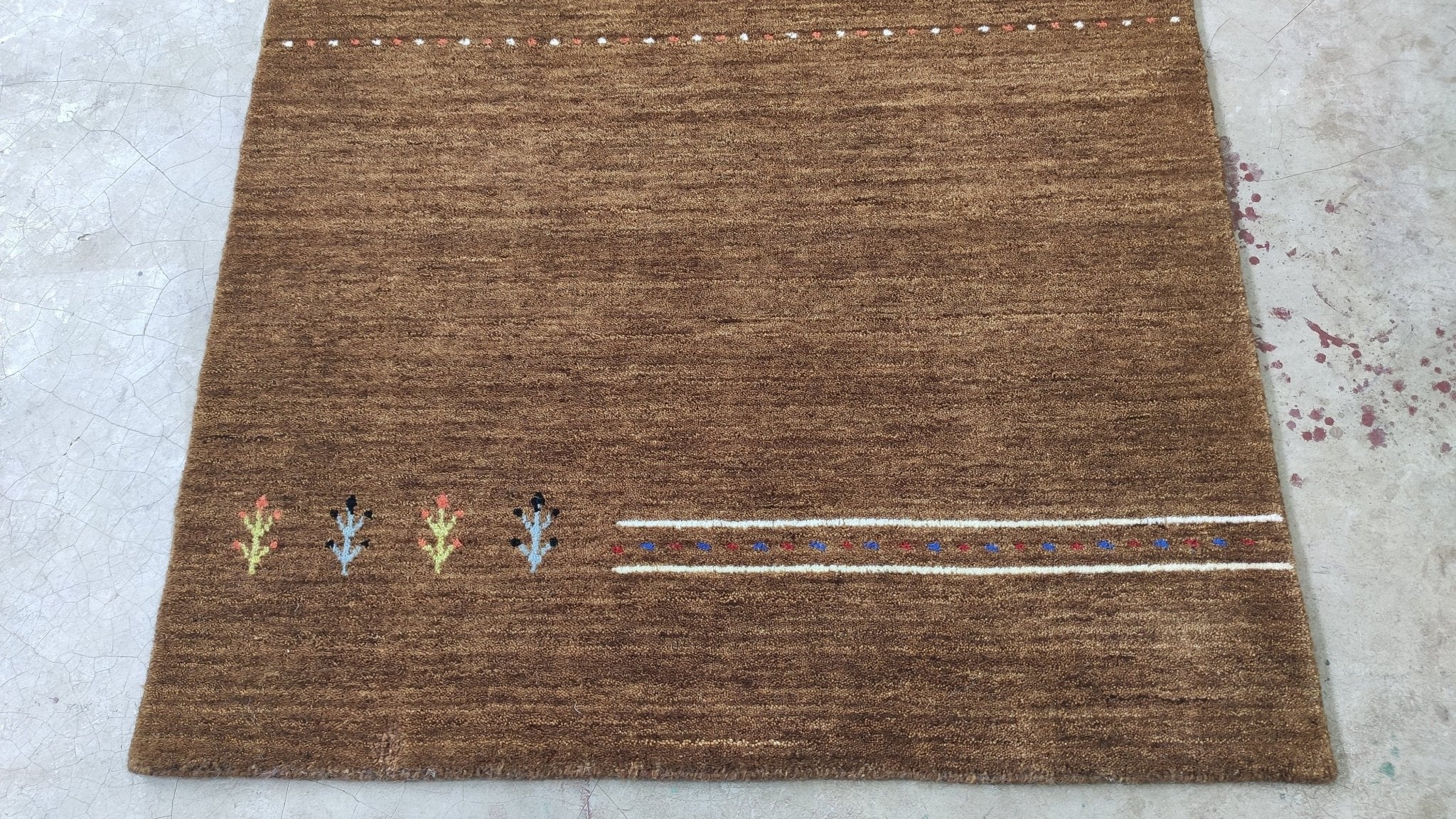 3x4.9 Brown/Rust Handwoven Gabbeh Rug | Banana Manor Rug Factory Outlet