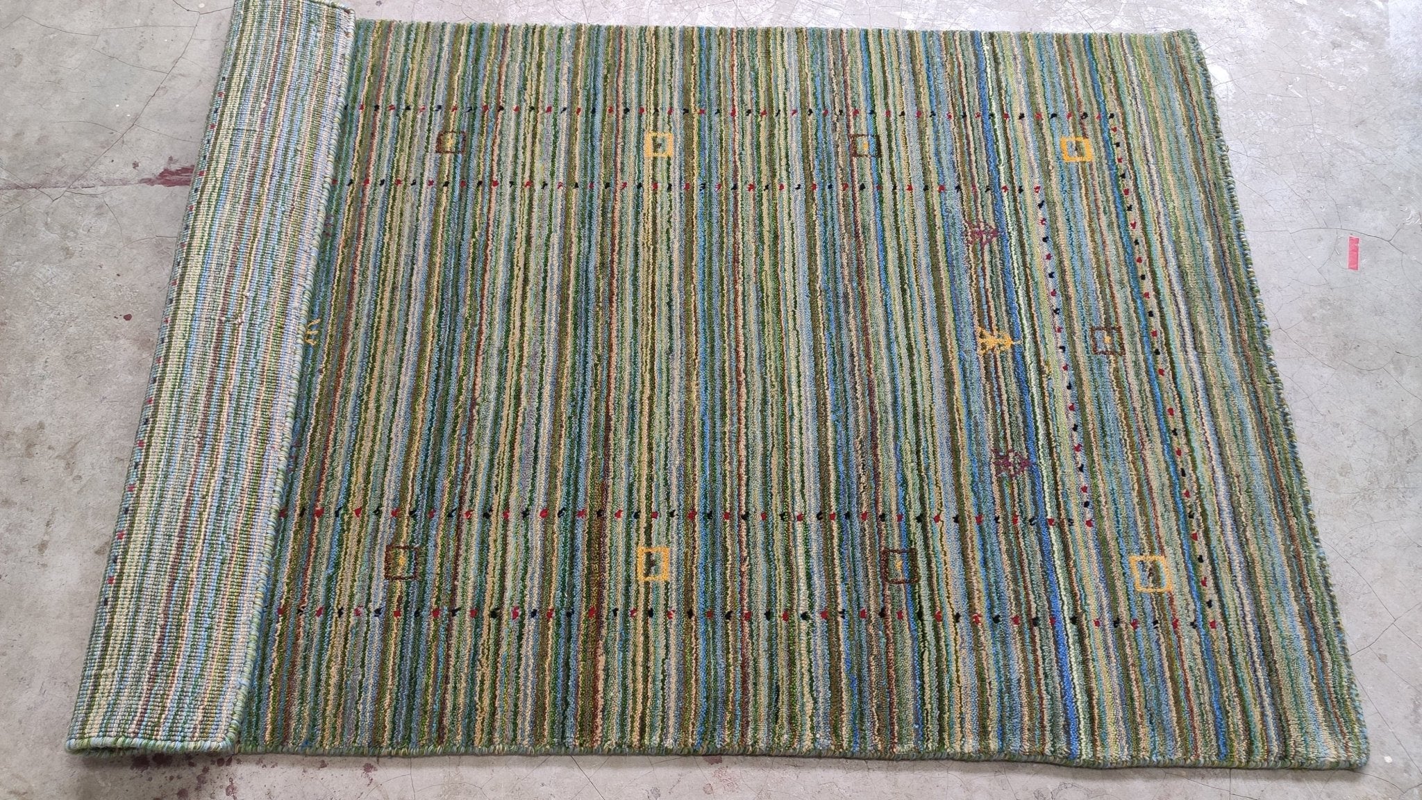 3x4.9 Green Handwoven Gabbeh Rug | Banana Manor Rug Factory Outlet