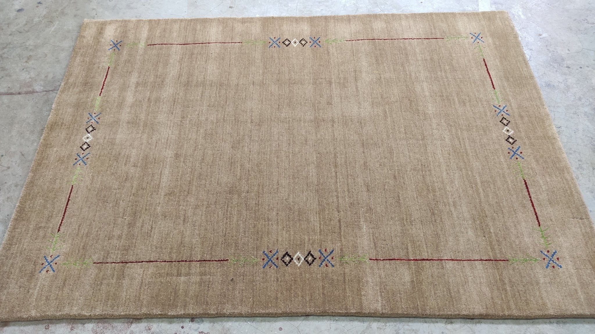 4x6 Beige Handwoven Gabbeh Rug | Banana Manor Rug Factory Outlet