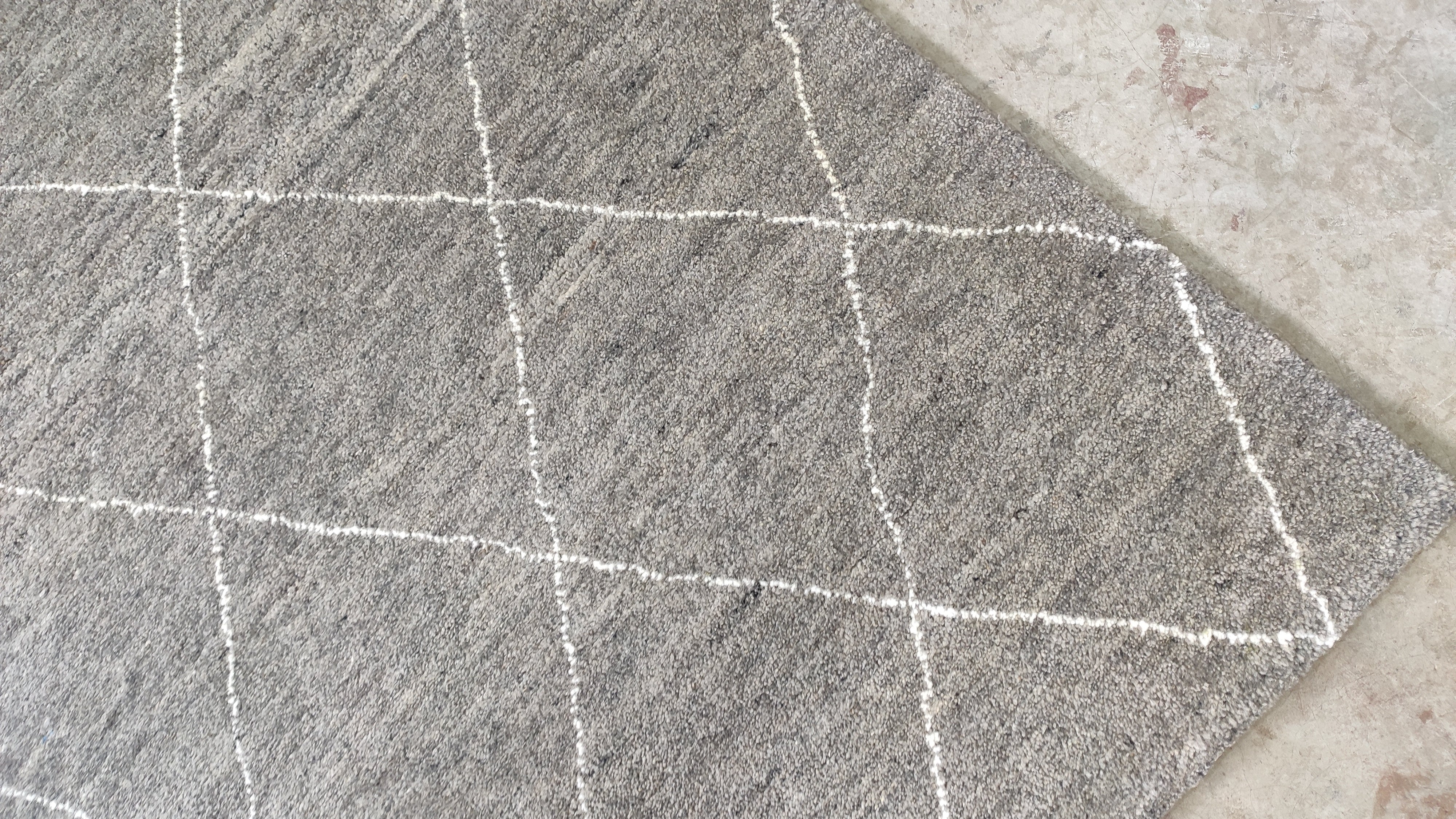 Ignatious 6x9.3 Grey and White Hand-Knotted Rug | Banana Manor Rug Company