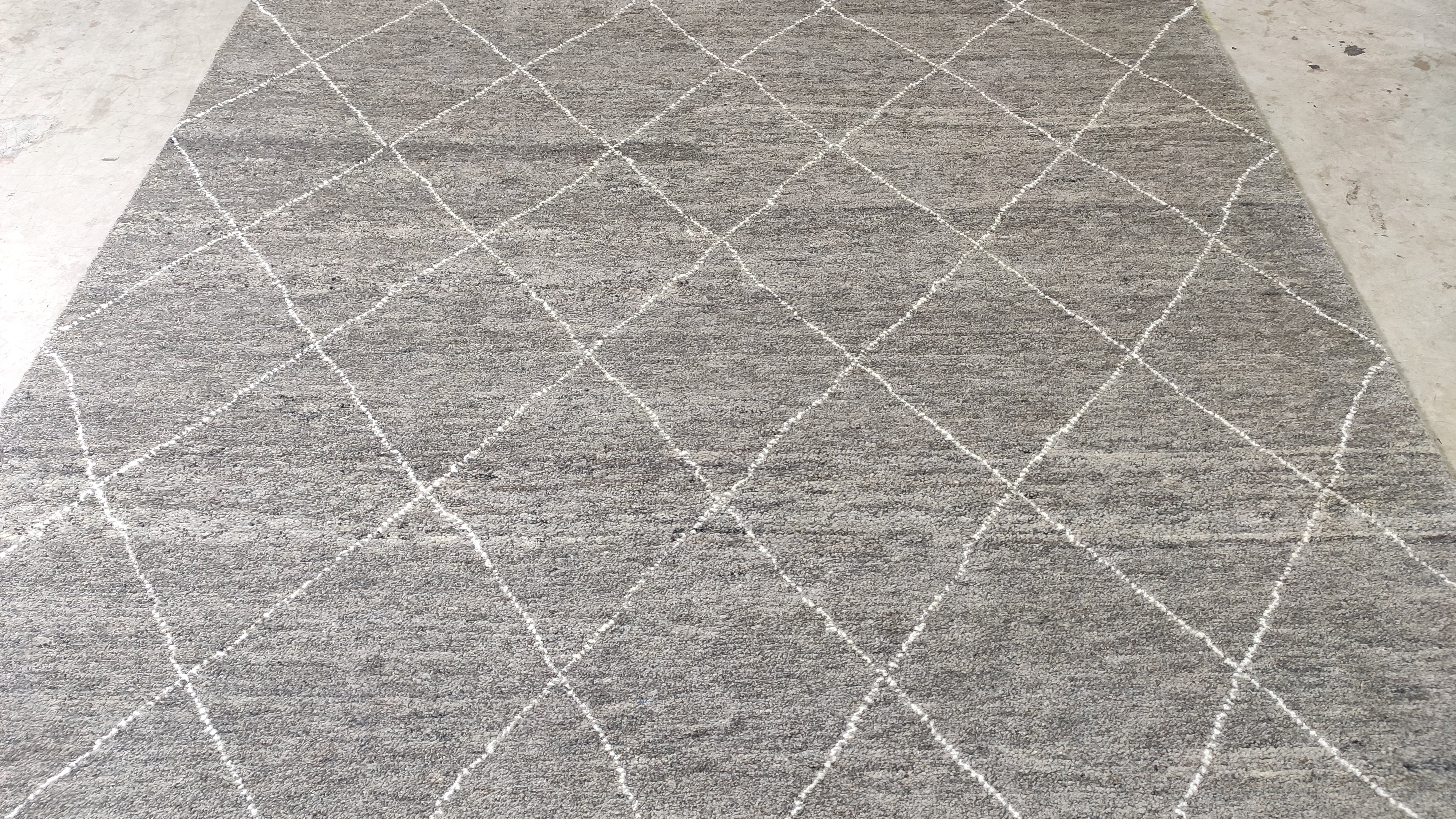 Ignatious 6x9.3 Grey and White Hand-Knotted Rug | Banana Manor Rug Company