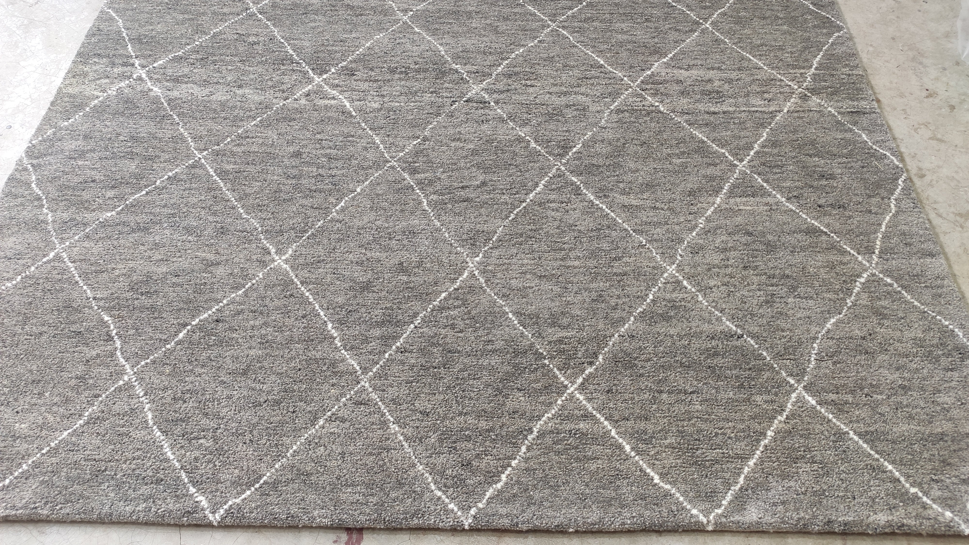 Ignatious 6x9.3 Grey and White Hand-Knotted Rug | Banana Manor Rug Company