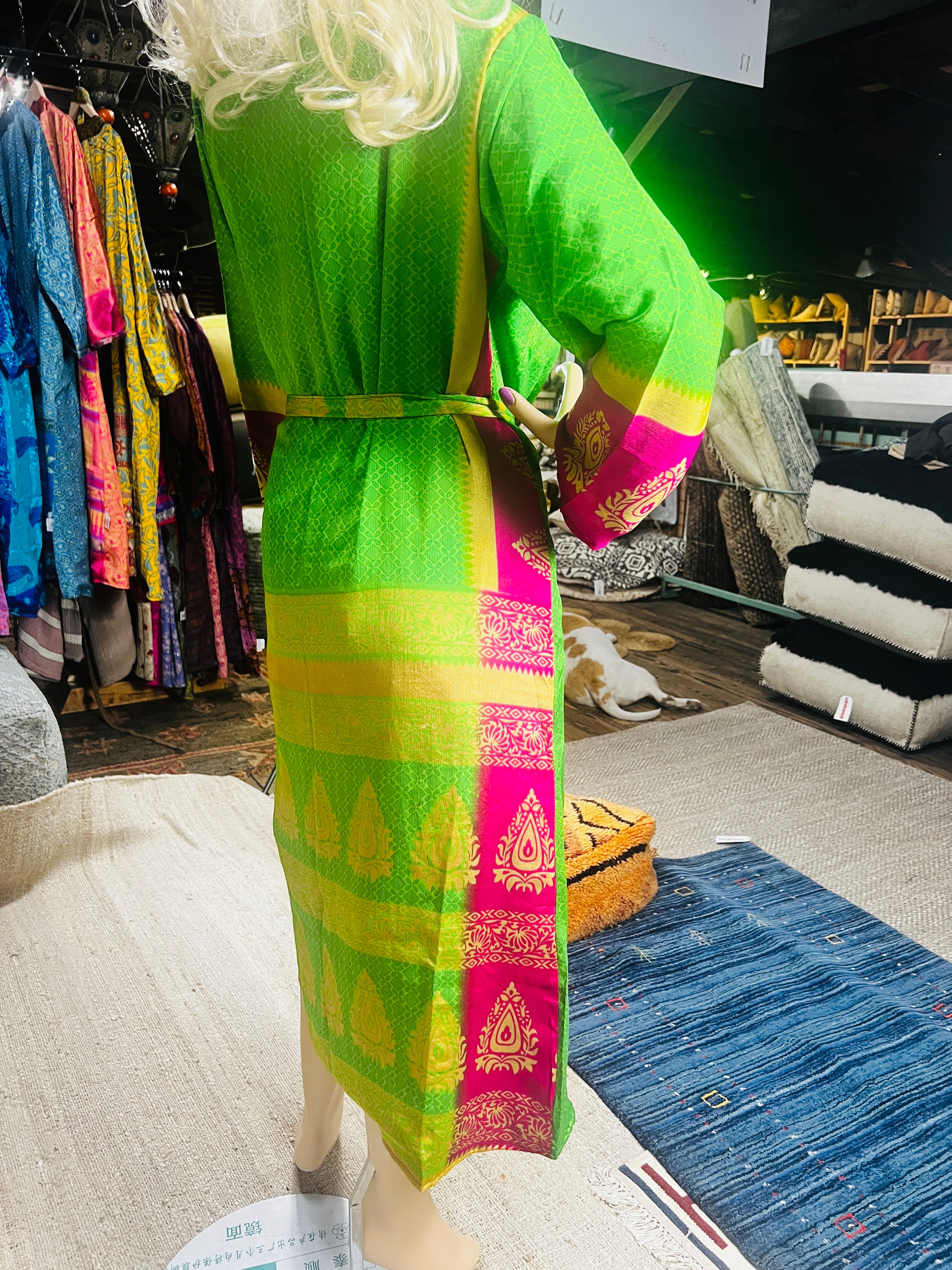 Kee Nang Assorted Long Reversible Recycled Silk Kimonos pArT dEaUx | Banana Manor Rug Company