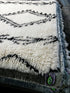 Abdelghafour 4.6x6.6 White and Black Hand-Knotted Moroccan Style Rug | Banana Manor Rug Factory Outlet
