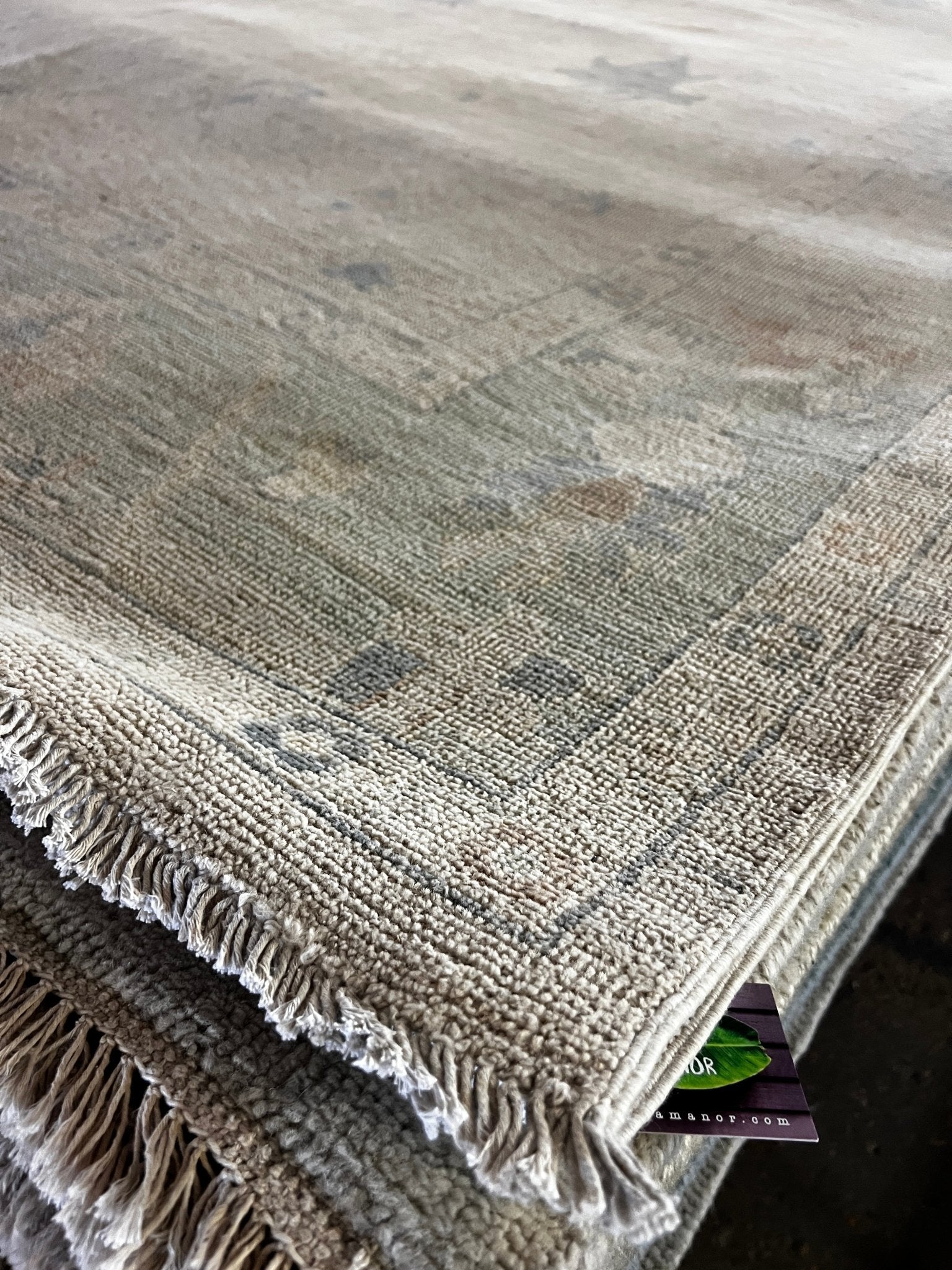 Ada 8x9.5 Whitewashed Beige & Grey Afghani Oushak | Banana Manor Rug Factory Outlet