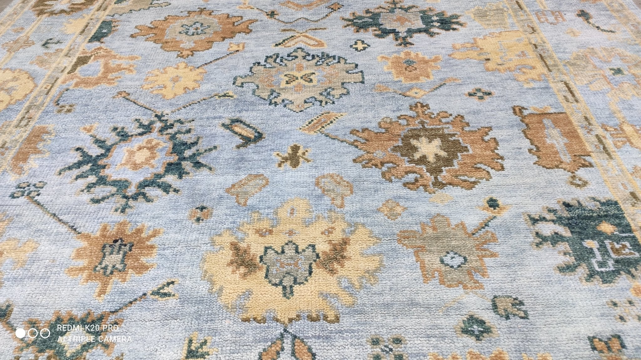 Addington Hand-Knotted 8x10 Light Blue Oushak | Banana Manor Rug Company