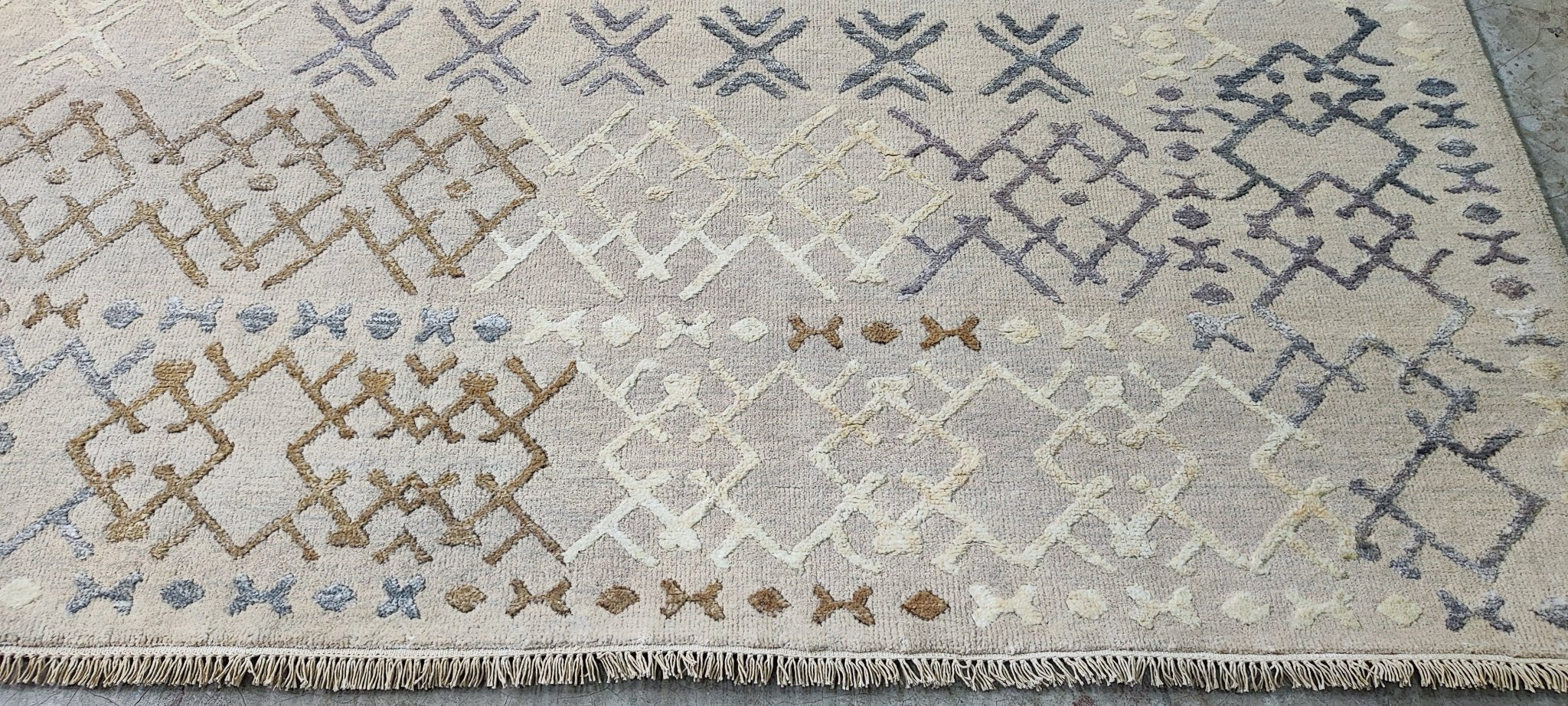 Adelaide 8x10.3 Hand Knotted Beige Mix Abstract | Banana Manor Rug Factory Outlet