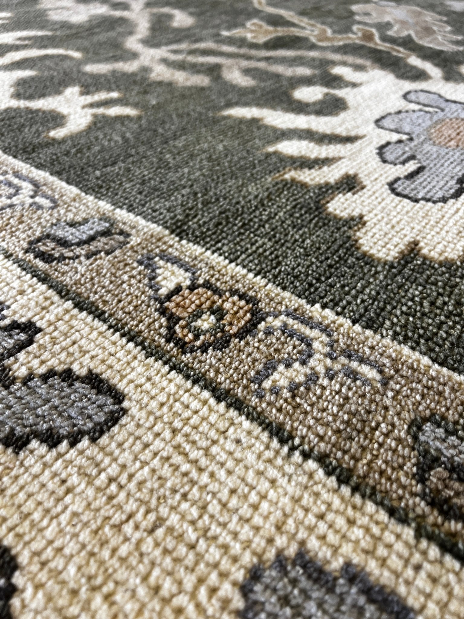 Adele 9x12 Green & Ivory Oushak | Banana Manor Rug Factory Outlet