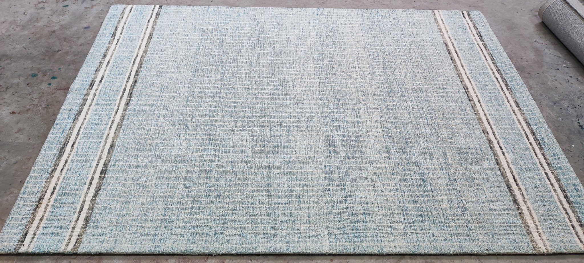 Adella 5x7 Hand-Tufted Wool Light Blue Stripe | Banana Manor Rug Factory Outlet