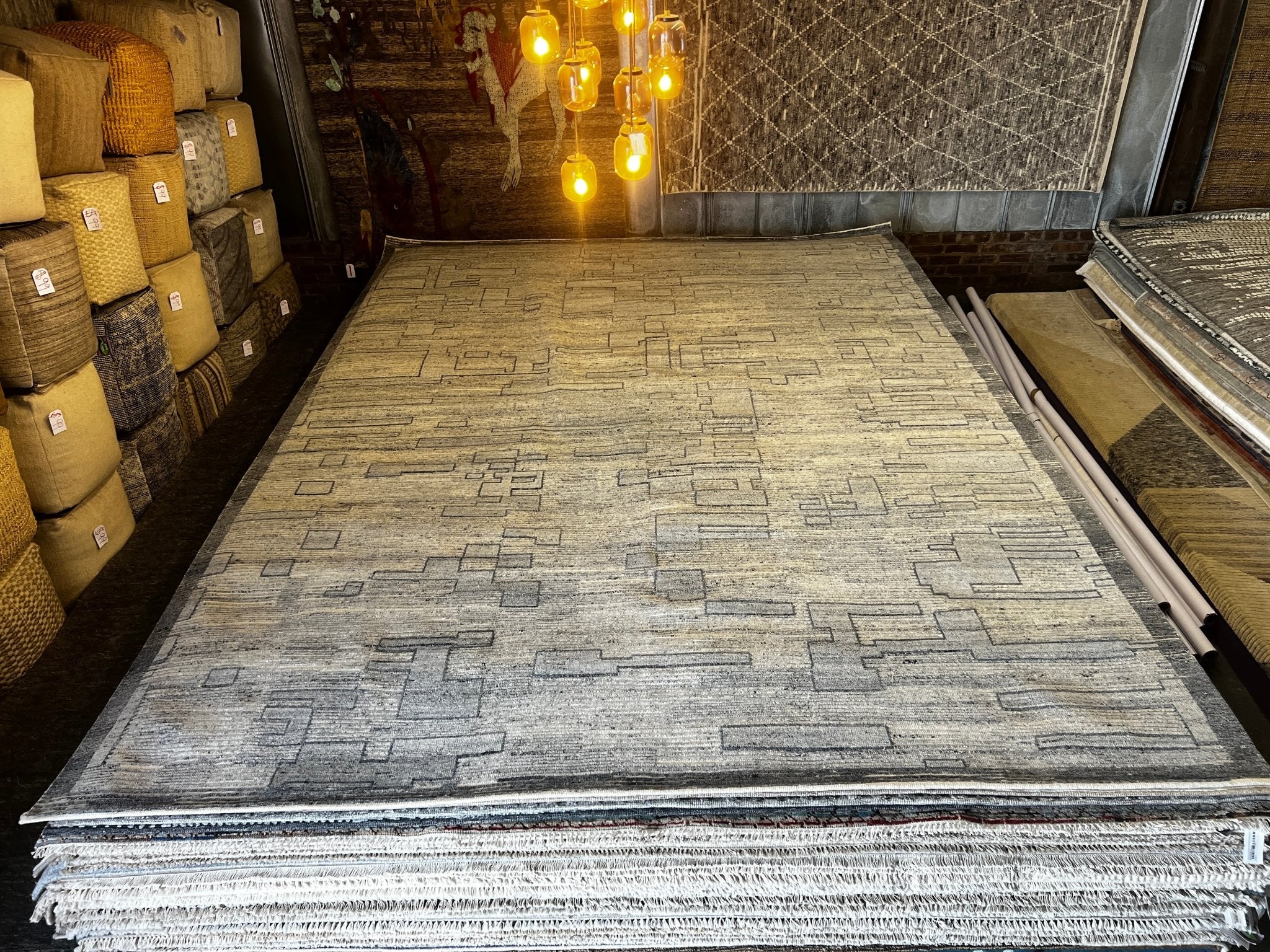 Adriano 10.3x14 Hand-Knotted Silver & Grey Modern | Banana Manor Rug Factory Outlet
