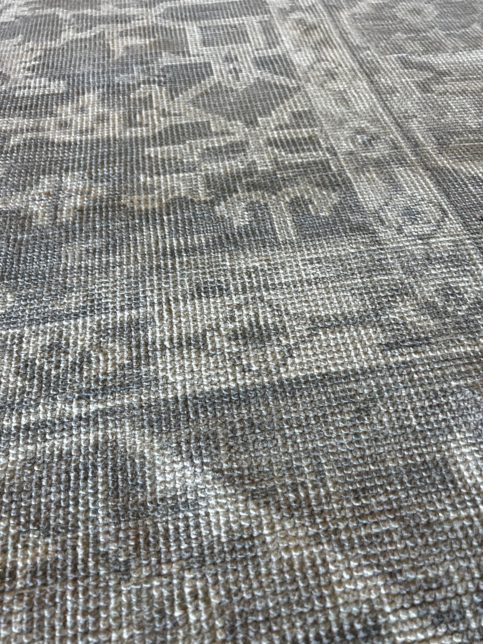 Alana Hamilton 10x13.9 Silver and Grey Hand-Knotted Oushak Rug | Banana Manor Rug Factory Outlet