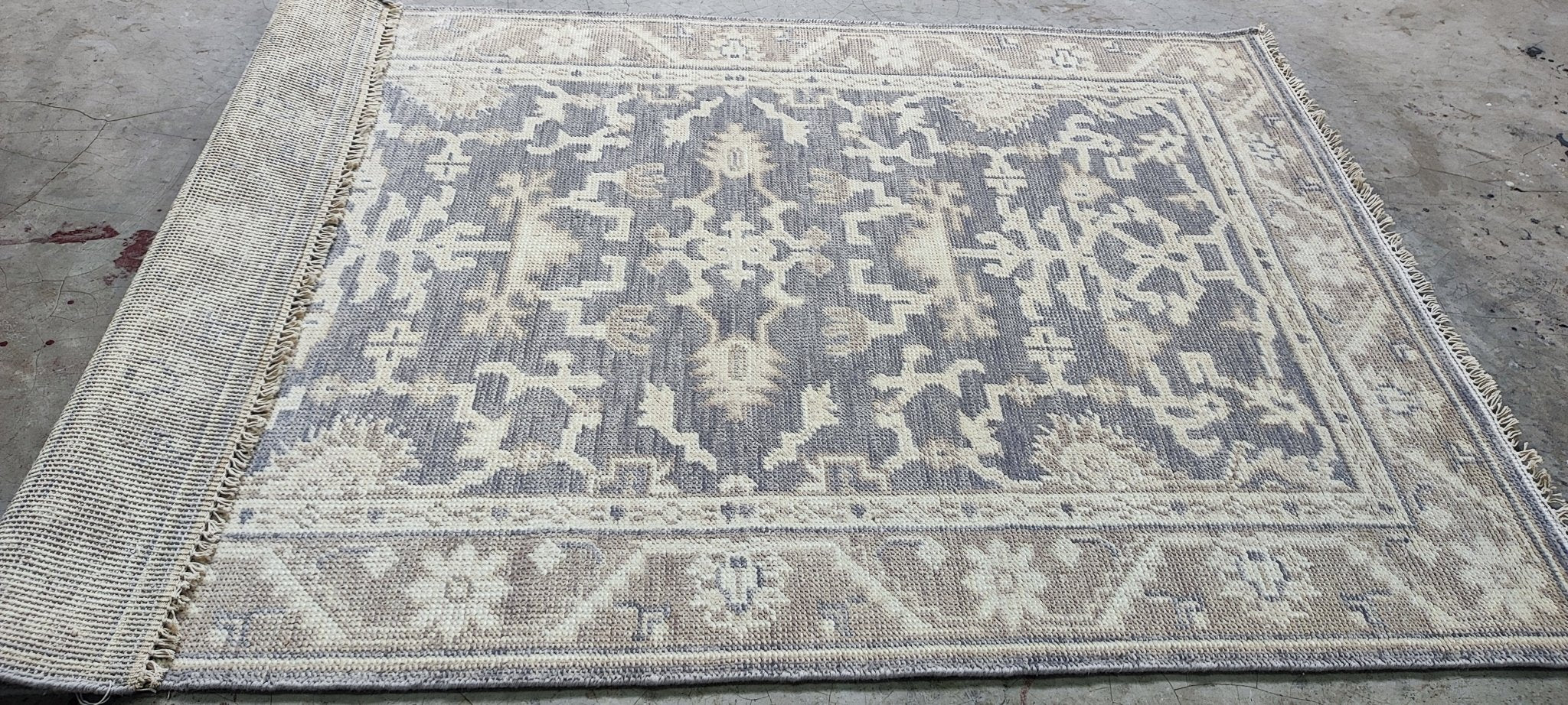 Allison Parks 4x6 Hand Knotted Grey & Light Rust Turkish Oushak | Banana Manor Rug Factory Outlet