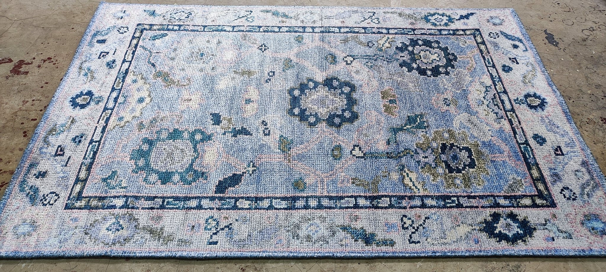 Amalia 4x6 Light Blue Oushak | Banana Manor Rug Factory Outlet