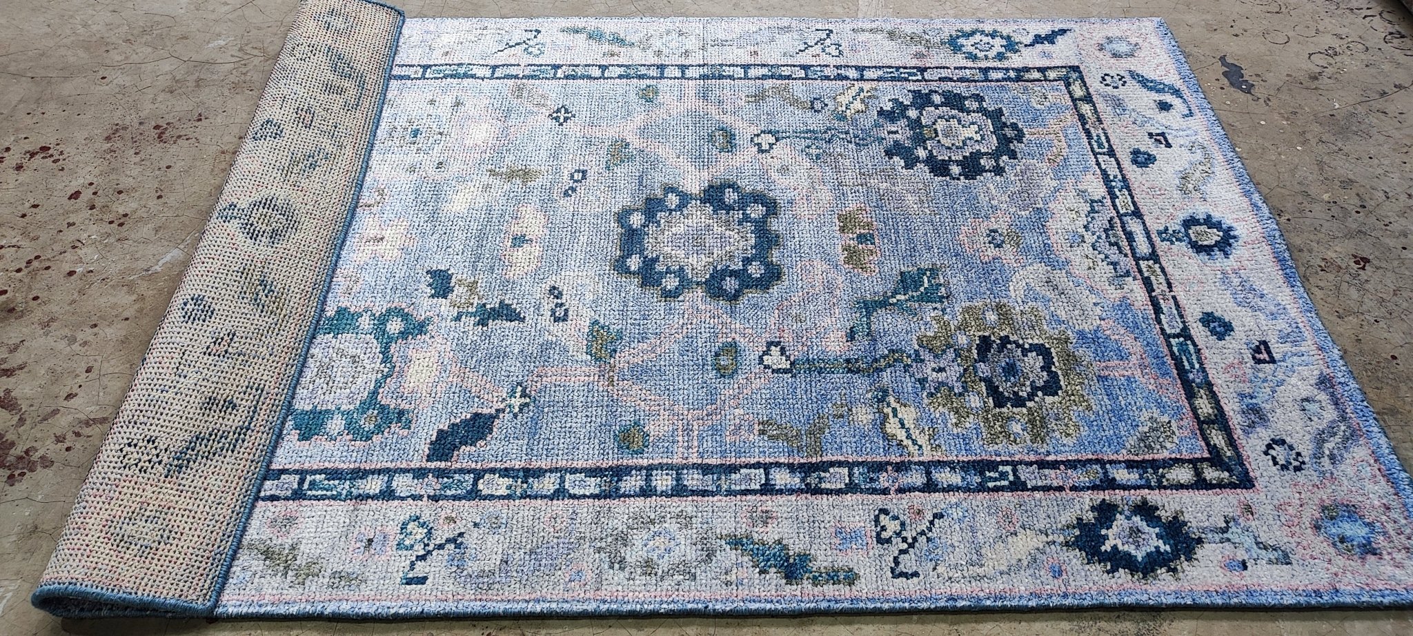 Amalia 4x6 Light Blue Oushak | Banana Manor Rug Factory Outlet