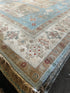 Ambra 8x10 Blue and Beige Hand-Knotted Oushak Rug | Banana Manor Rug Company