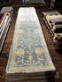 Amy Green 2.6x12 Hand-Knotted Blue & Gold Oushak Runner | Banana Manor Rug Factory Outlet