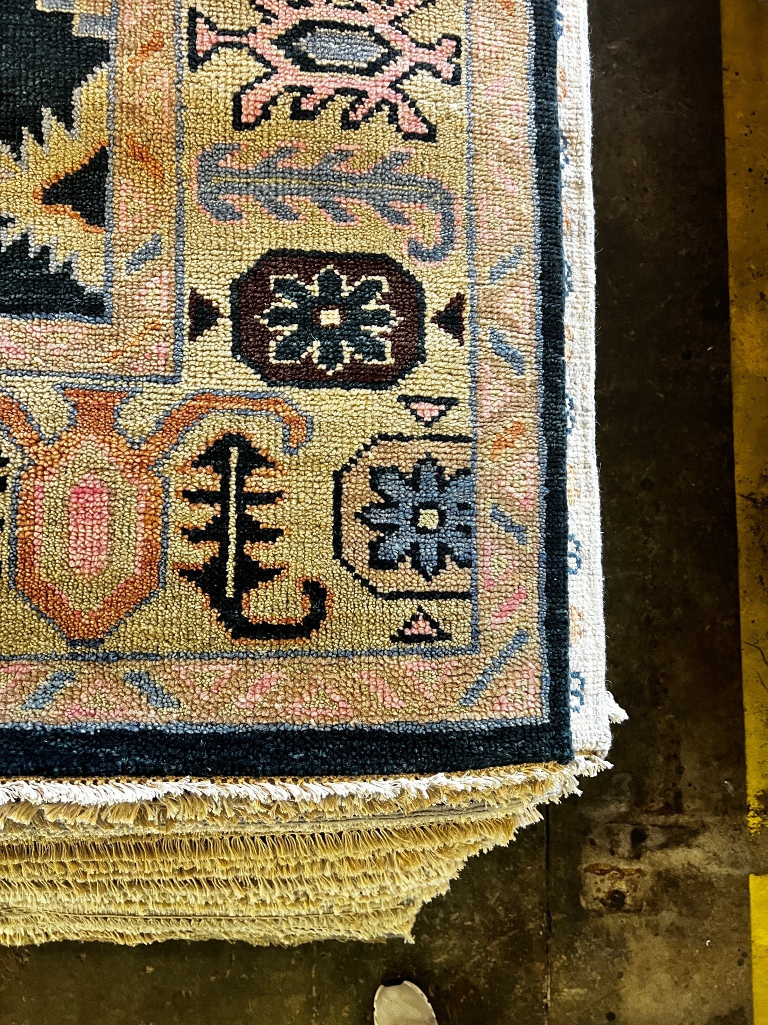 Andrea 8x10 Hand-Knotted Dark Green & Tan Oushak | Banana Manor Rug Factory Outlet