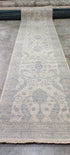 Angela Bloomfield Hand-Knotted Ivory and Grey Oushak Runner 3x12 | Banana Manor Rug Company