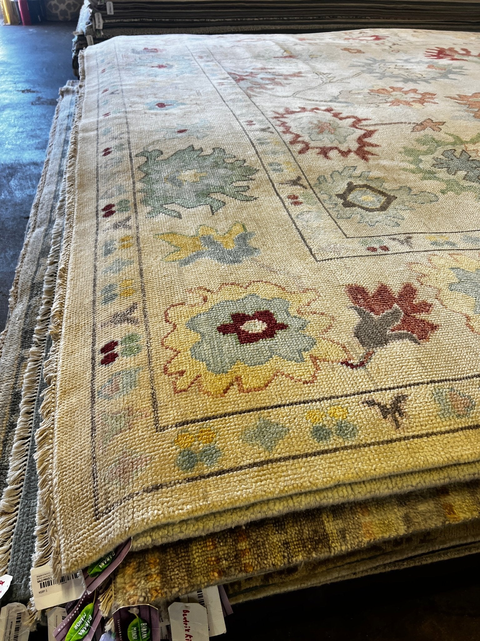 Angela Winkler 10x14 Hand-Knotted Beige Oushak | Banana Manor Rug Factory Outlet