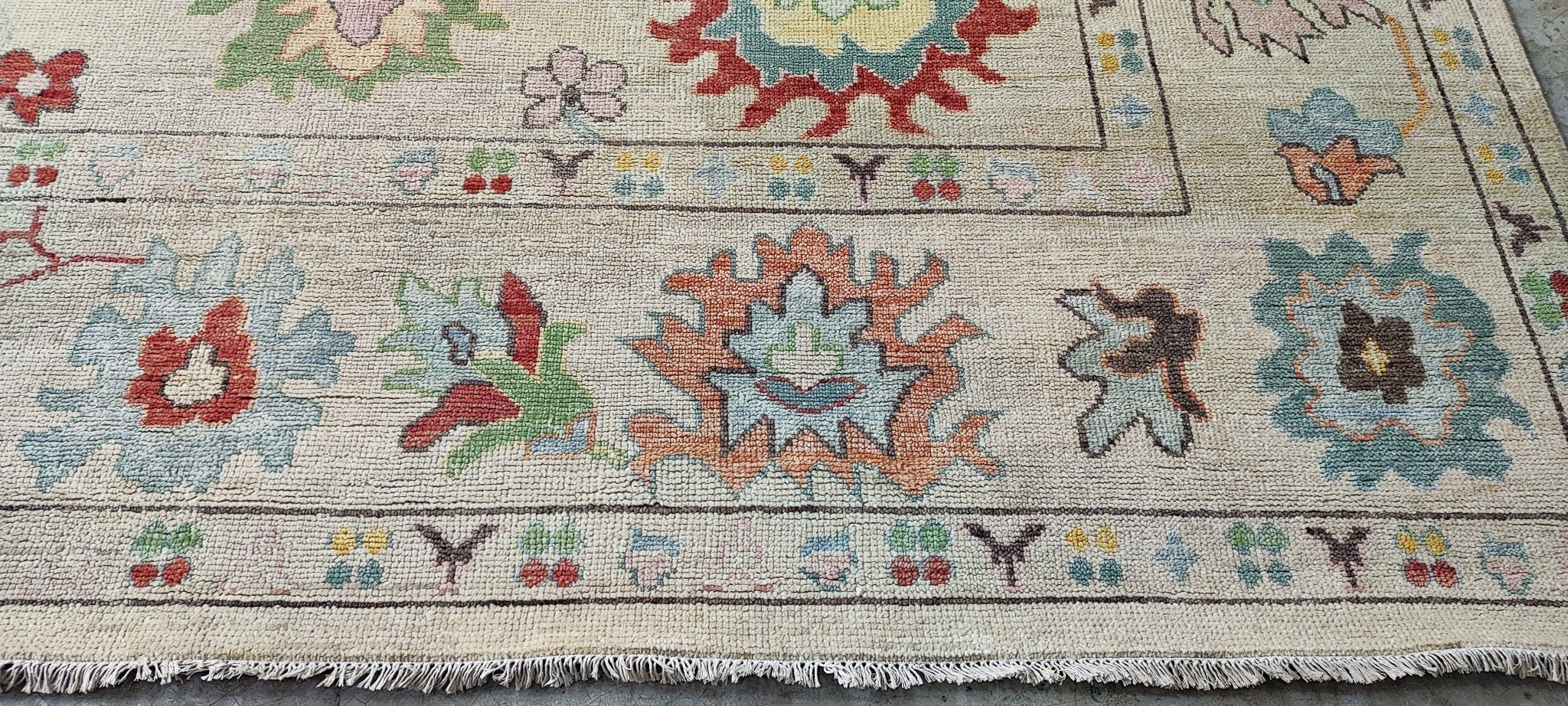 Angela Winkler 10x14 Hand-Knotted Beige Oushak | Banana Manor Rug Factory Outlet