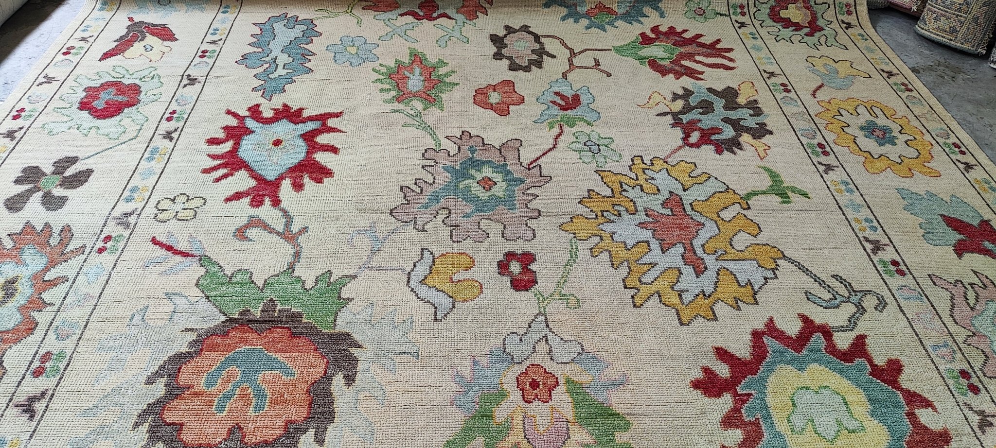 Angela Winkler 10x14 Hand-Knotted Beige Oushak | Banana Manor Rug Factory Outlet