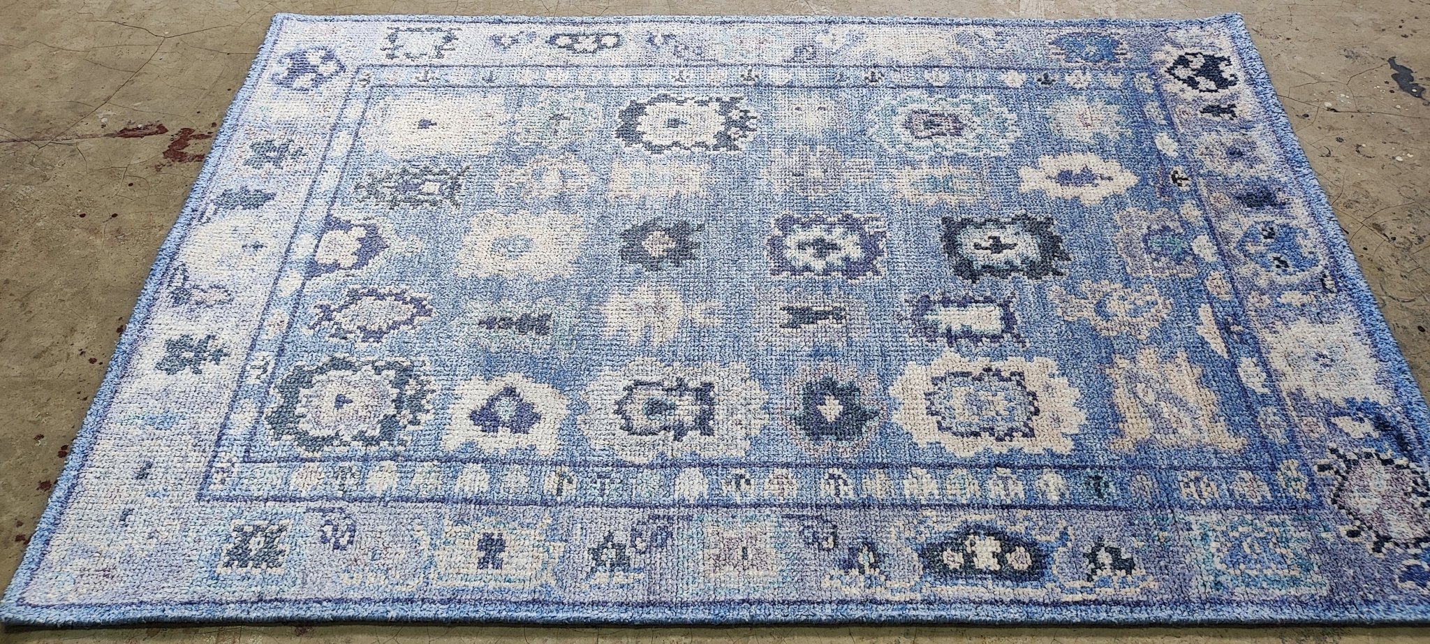 Angelien 4x6 Light Blue Oushak | Banana Manor Rug Factory Outlet