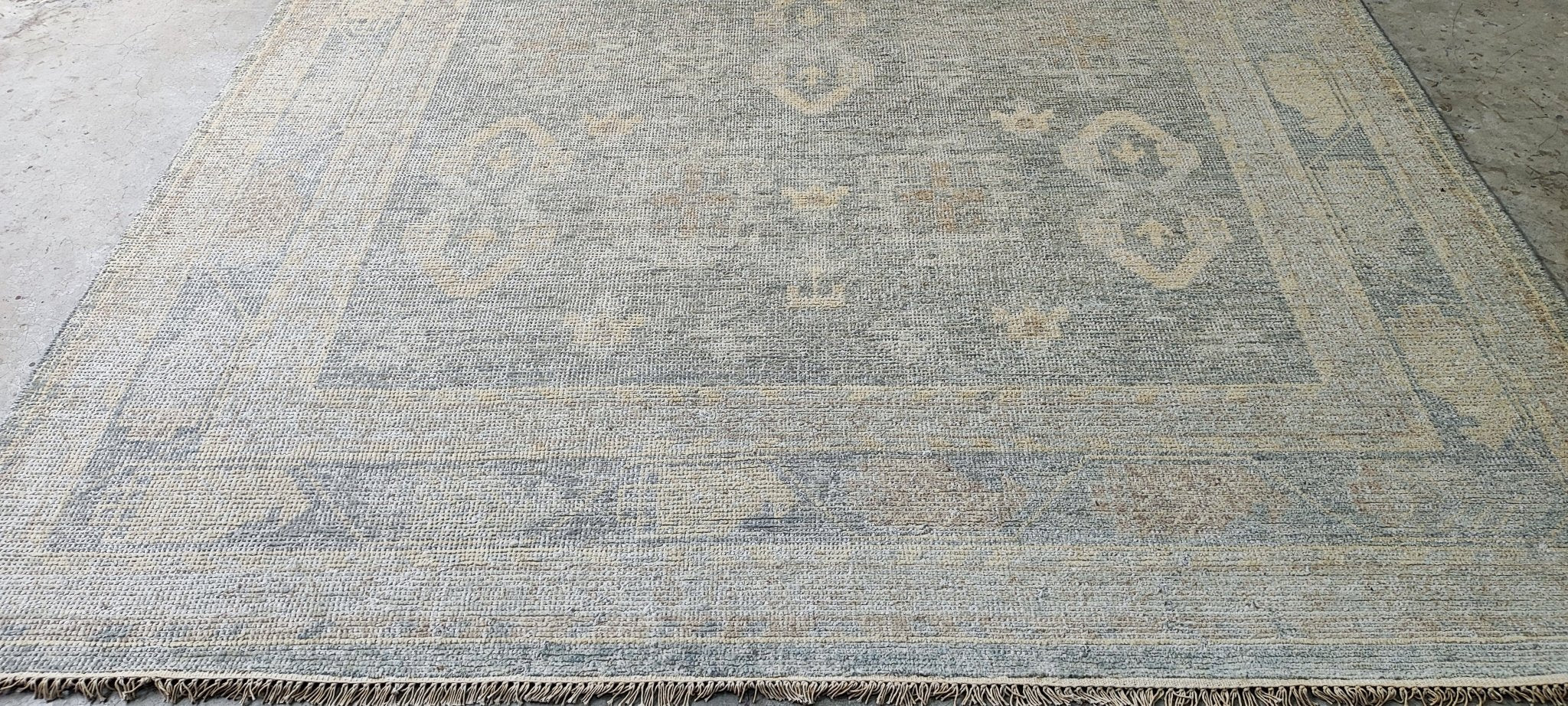 Angie Pontani 8x10 Hand Knotted Silver & Grey Oushak | Banana Manor Rug Factory Outlet