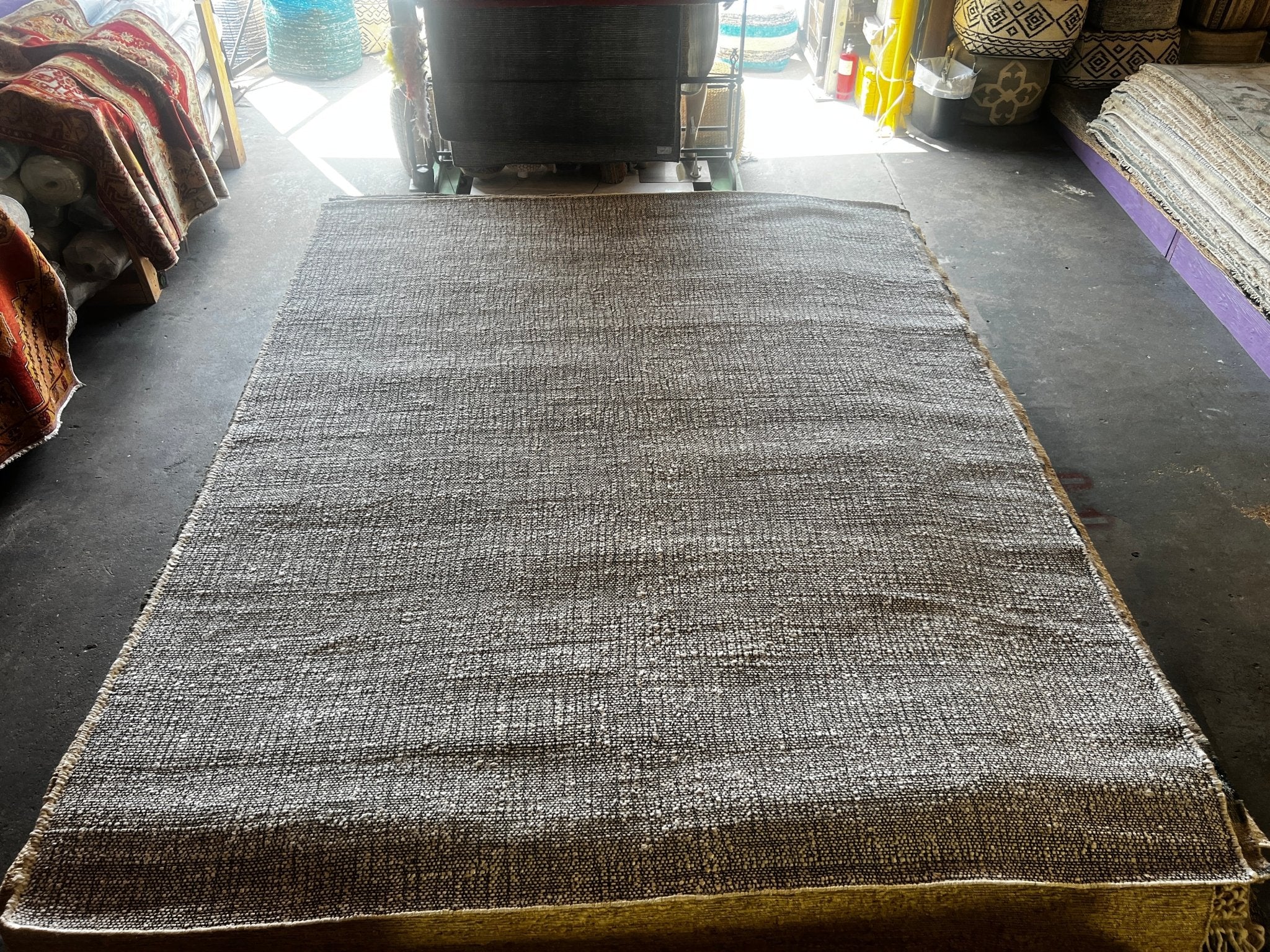 Angler 8x10 Handwoven Bleached White Jute Rug | Banana Manor Rug Factory Outlet