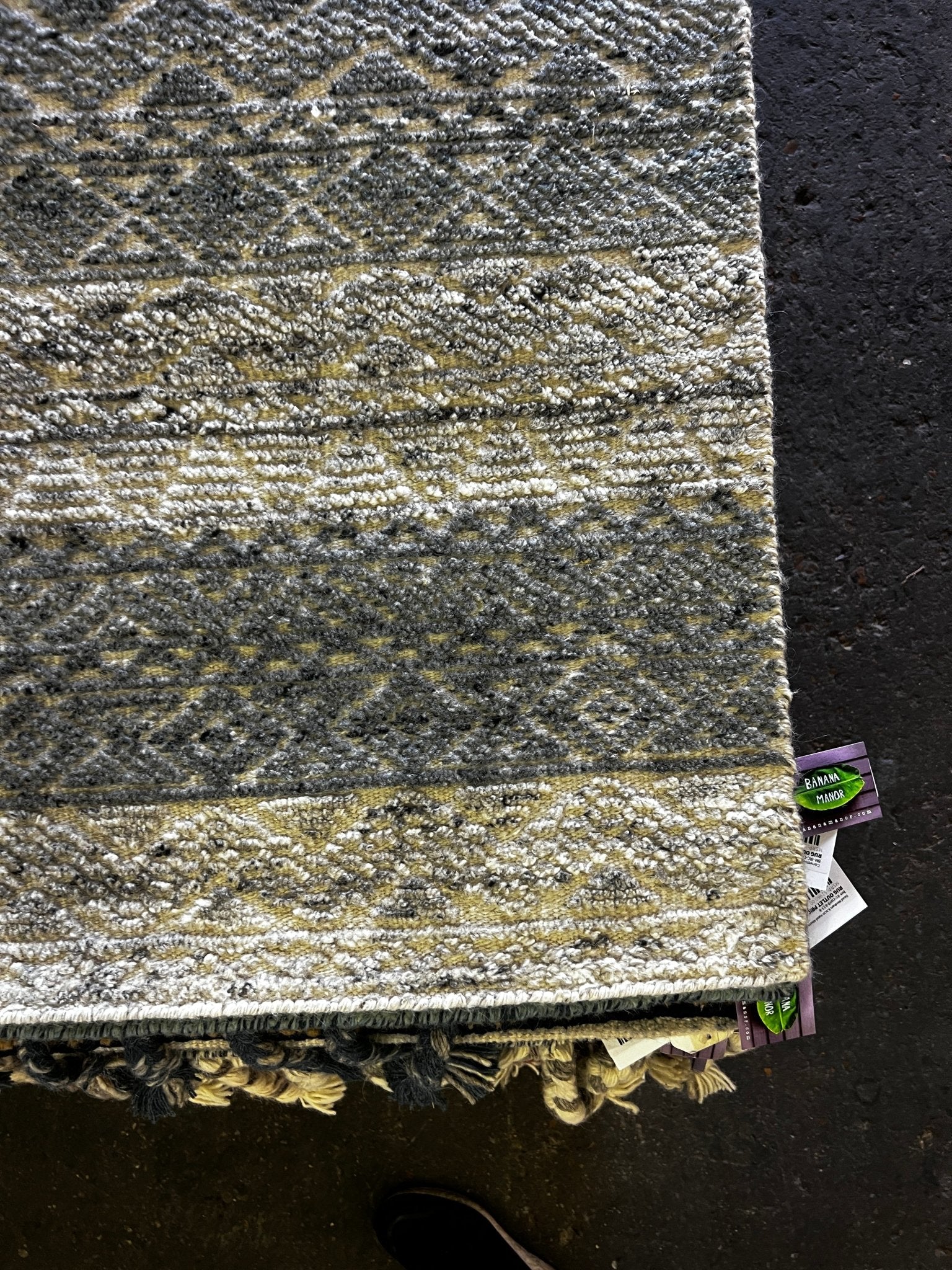 Angus Sampson 8x10.3 Hand-Knotted Modern Rug Natural Grey High-Low | Banana Manor Rug Factory Outlet