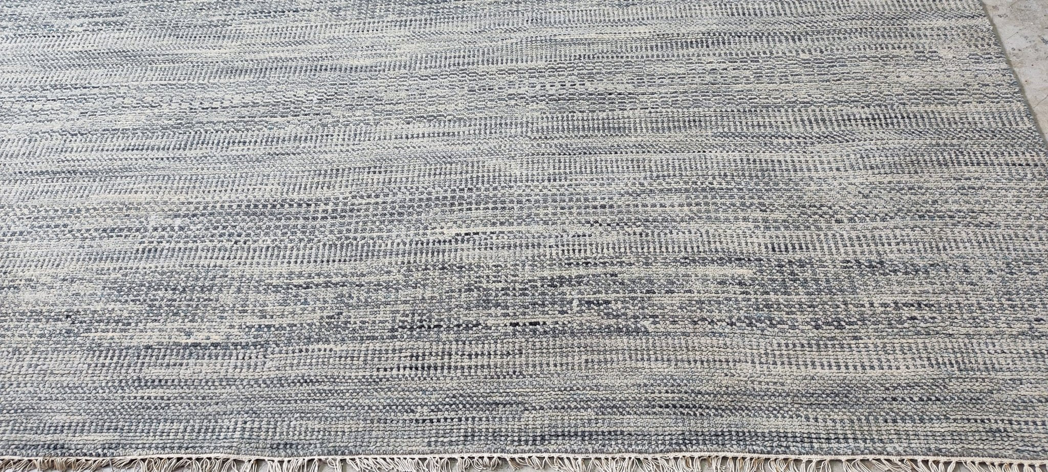 Ani 10x14.3 Hand Knotted Grass Design Silver Grey | Banana Manor Rug Factory Outlet