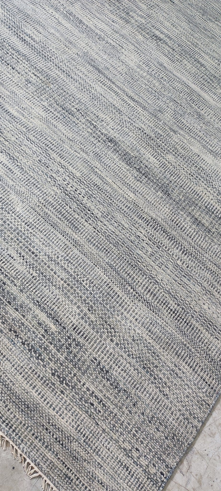 Ani 10x14.3 Hand Knotted Grass Design Silver Grey | Banana Manor Rug Factory Outlet