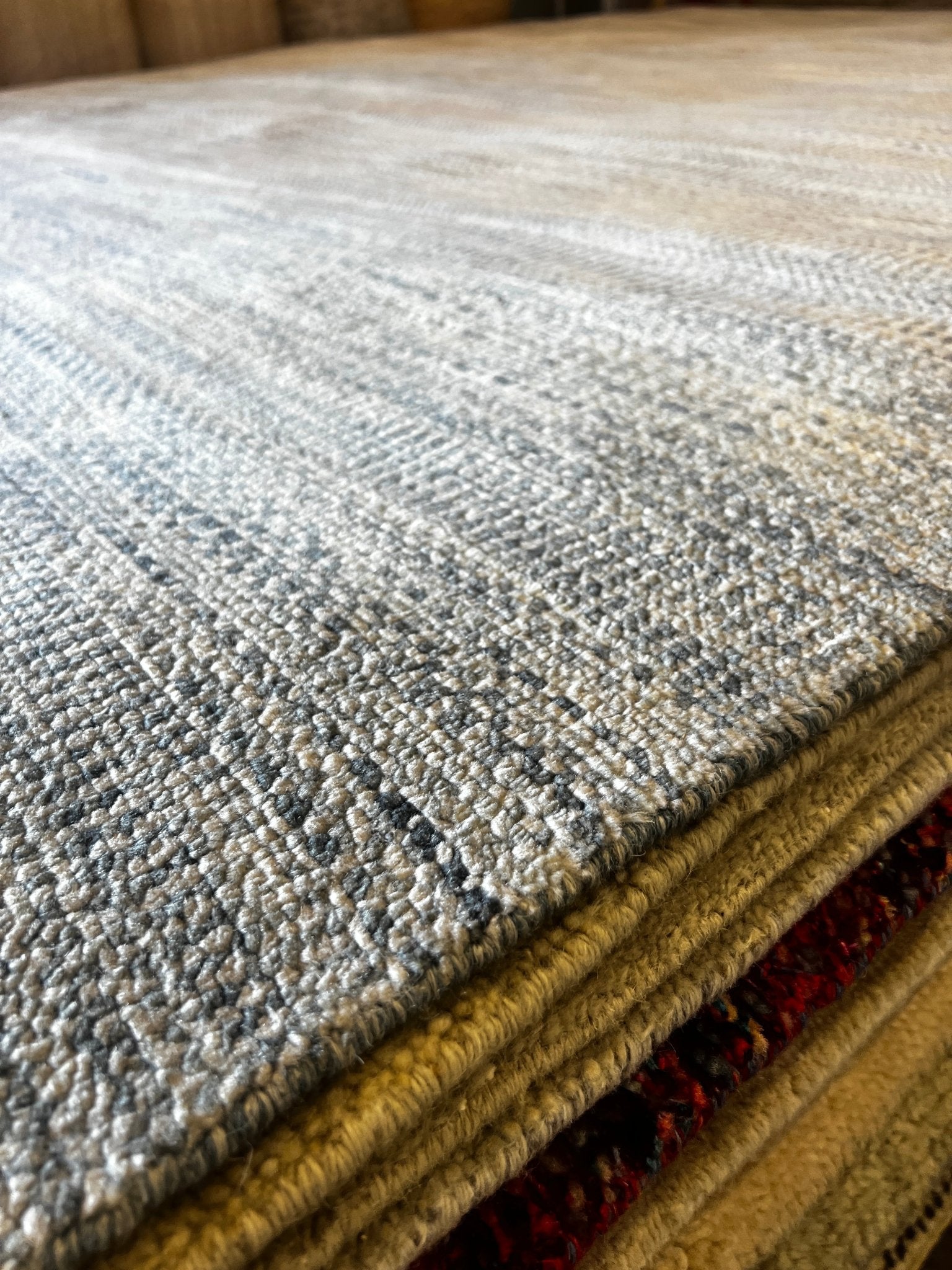 Ani 10x14.3 Hand-Knotted Grass Design Silver Grey | Banana Manor Rug Factory Outlet